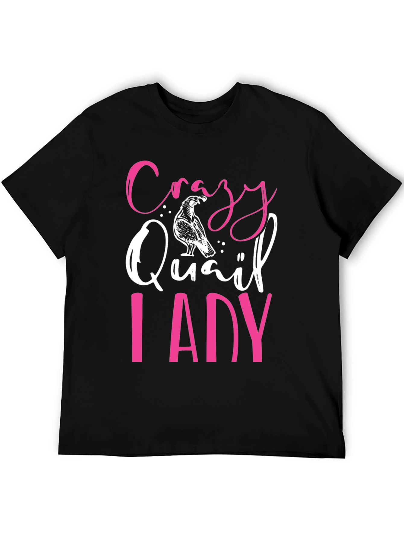 Black Crazy Quail Lady Graphic Tee - Black T-Shirt view 5