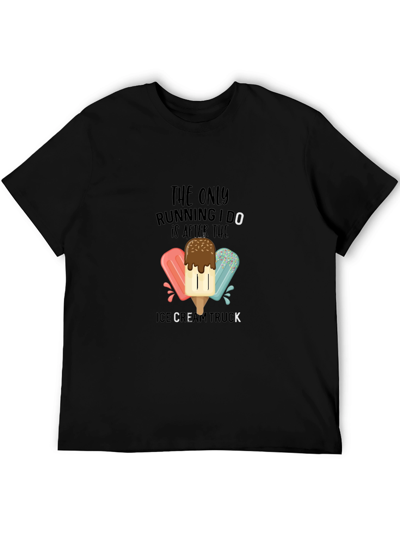Black Ice Cream Truck T-Shirt - Funny Running Tee view 5