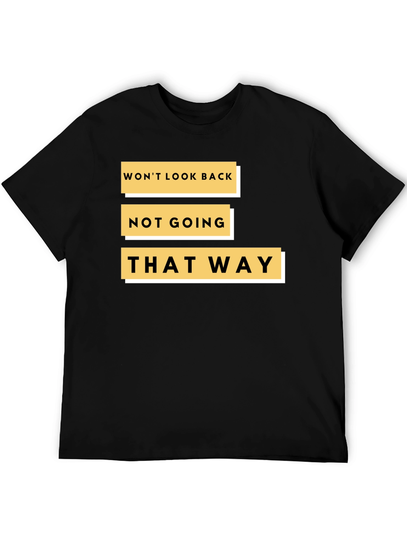 Black Bold Statement Tee: Won't Look Back - Black view 5