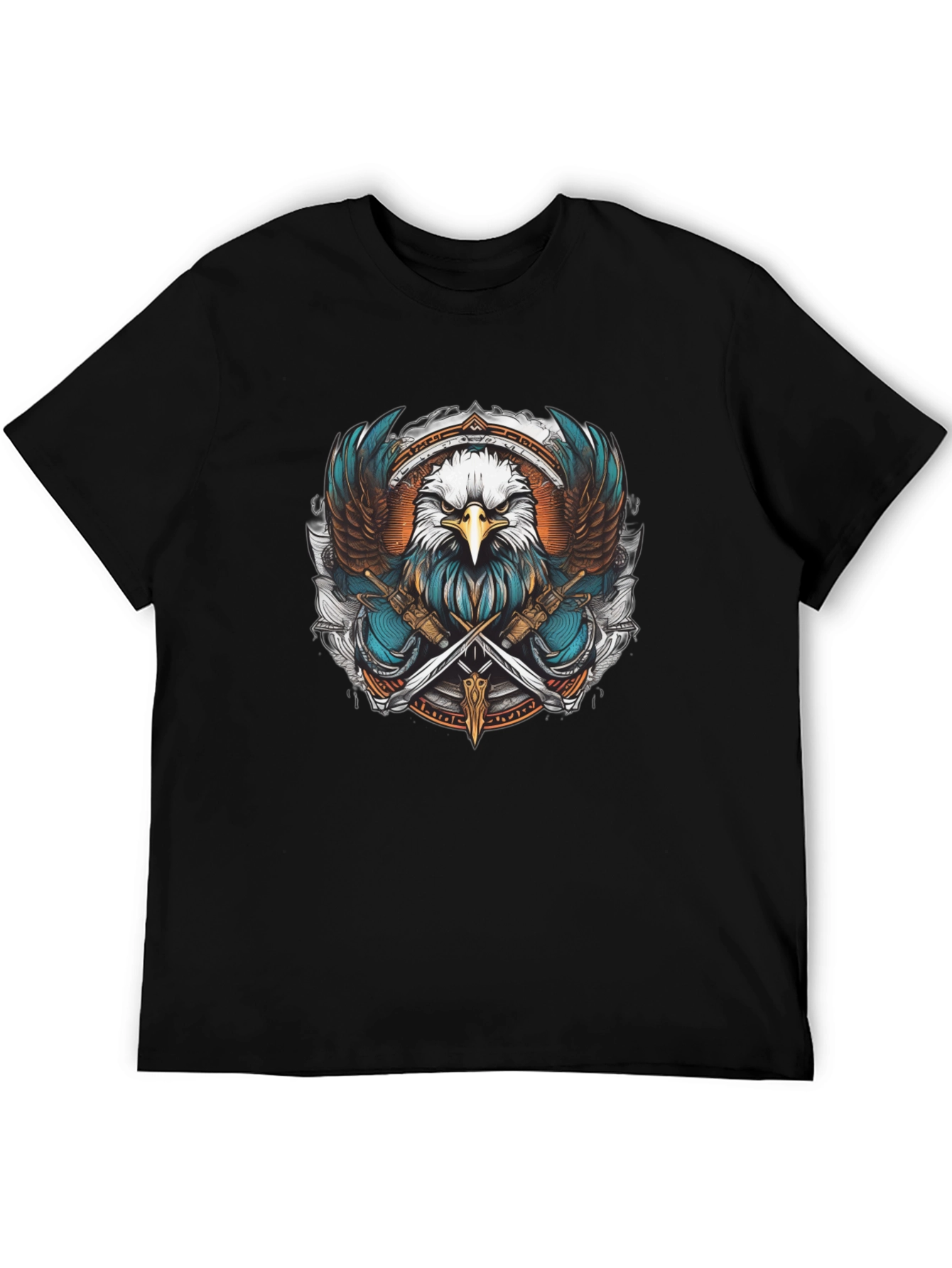 Black Eagle & Swords Graphic Tee - Stylish Unisex Shirt view 5
