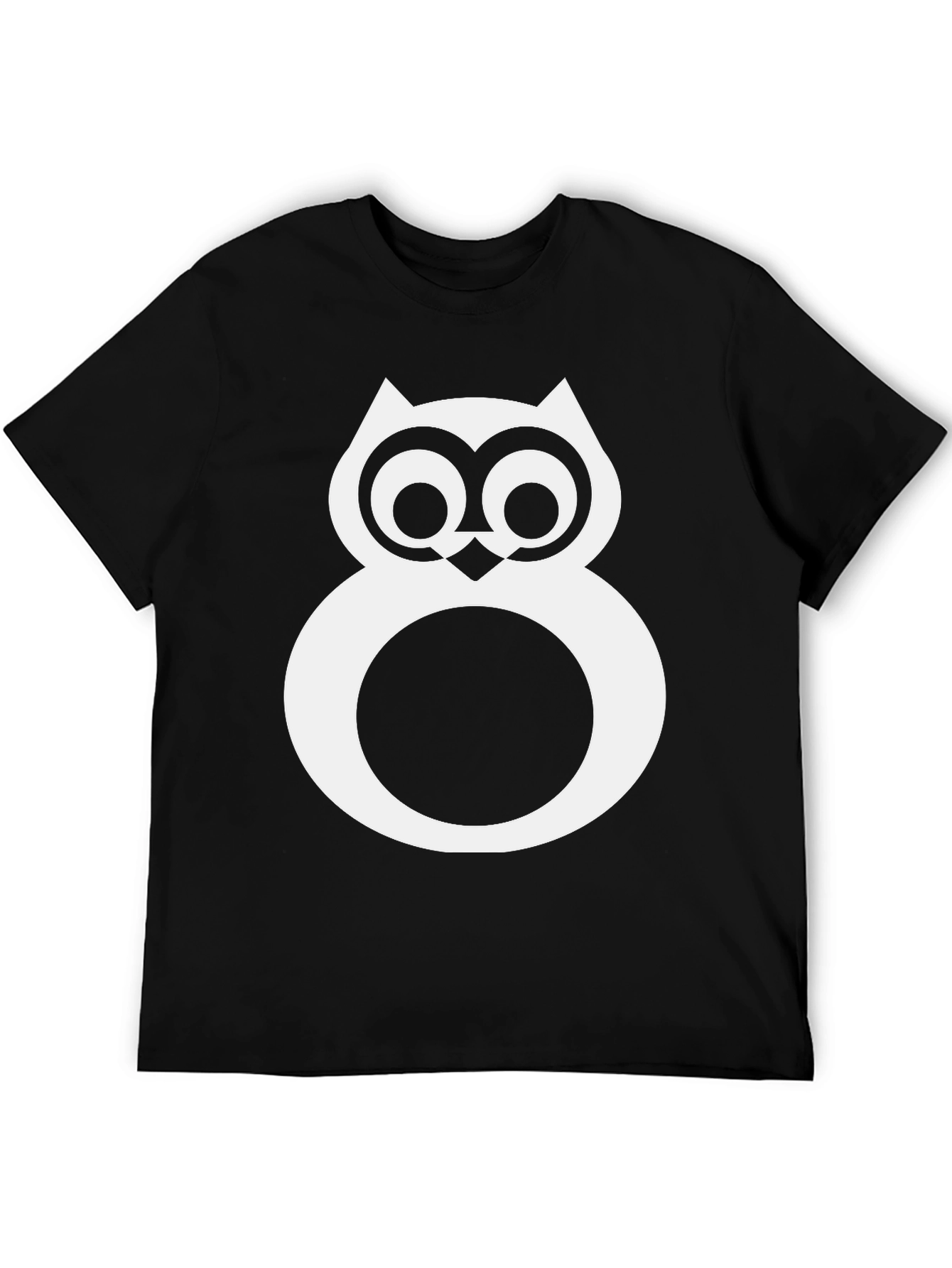 Black Cool Owl Graphic Black T-Shirt view 5