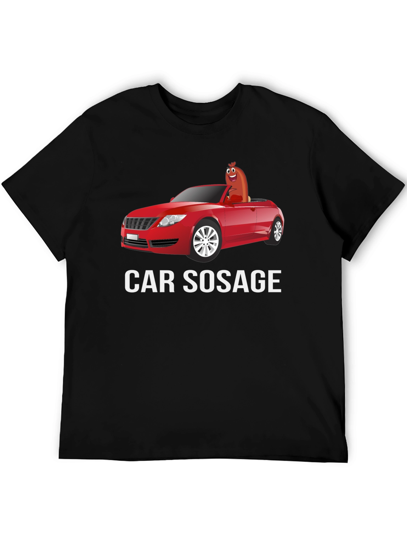 Black Car Sausage Graphic T-Shirt - Unisex Cotton Tee view 5