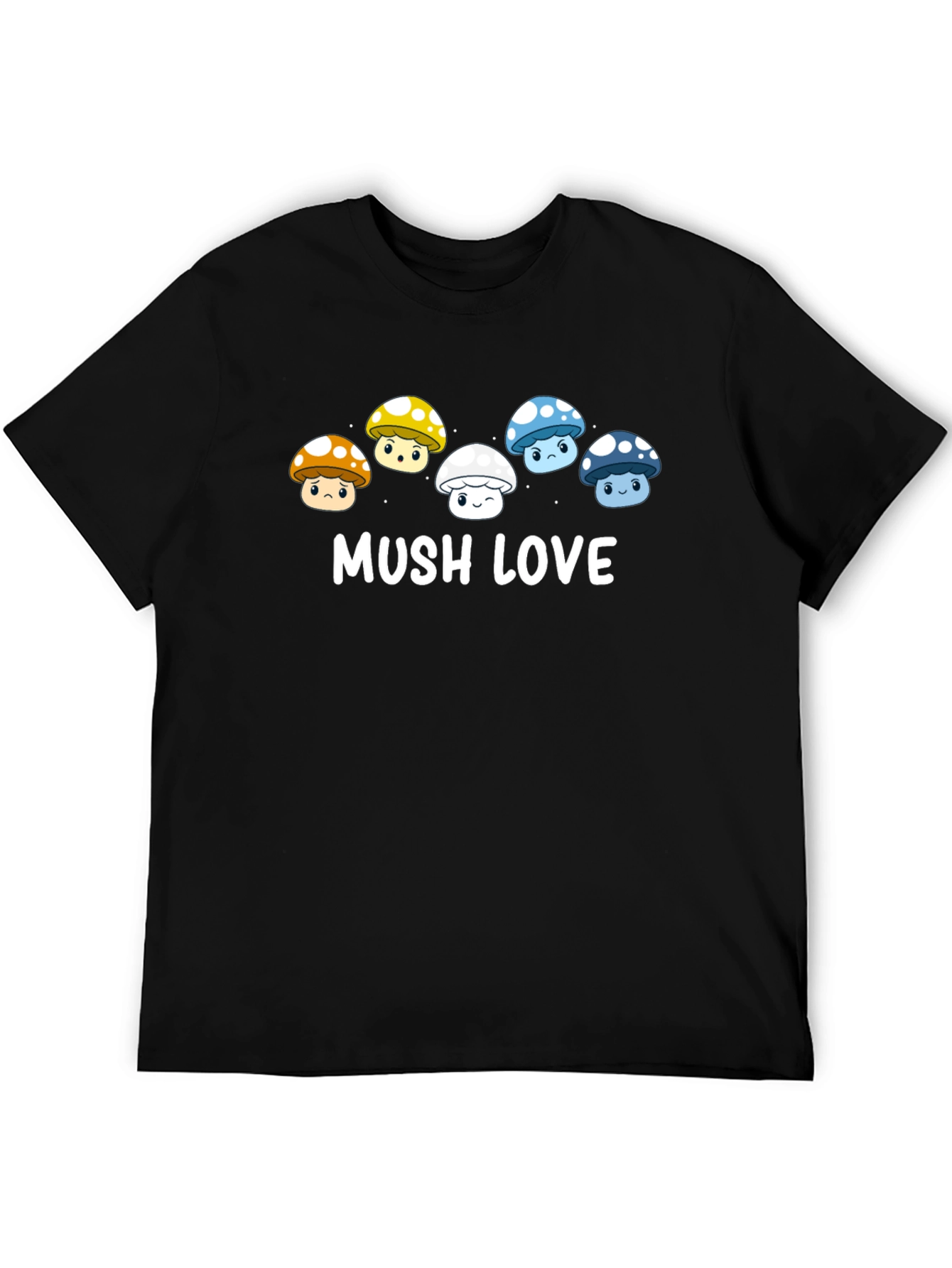 Black Mushroom Lover T-Shirt - 'MUSH LOVE' Graphic Tee view 5