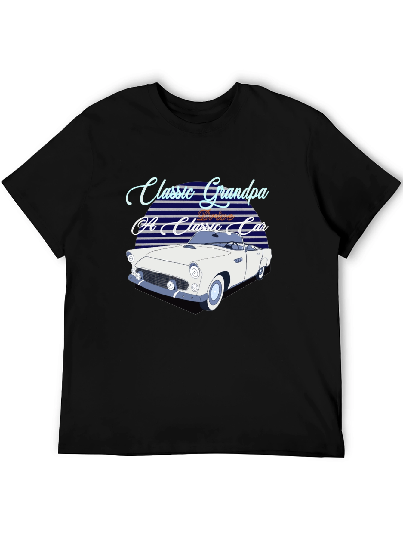 Black Classic Grandpa Car T-Shirt view 5