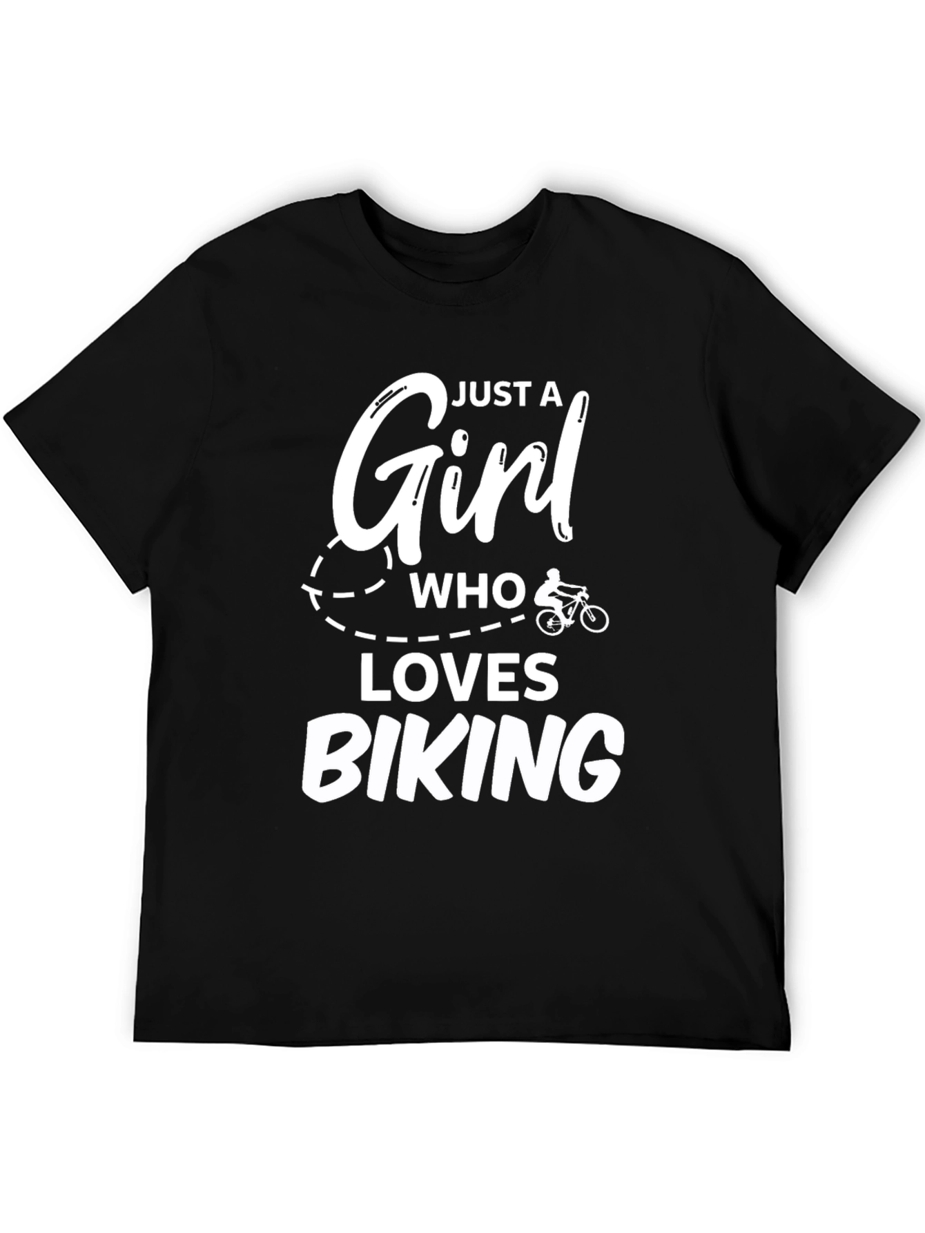Black Girl Who Loves Biking T-Shirt - Black Tee view 5