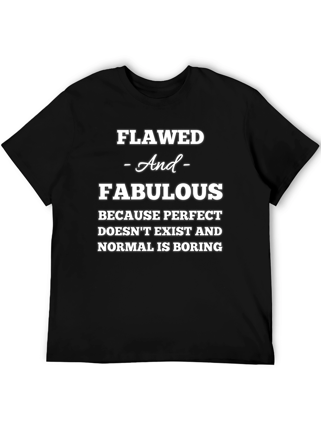 Black Flawed & Fabulous Graphic Tee - Black Cotton Blend Shirt view 5