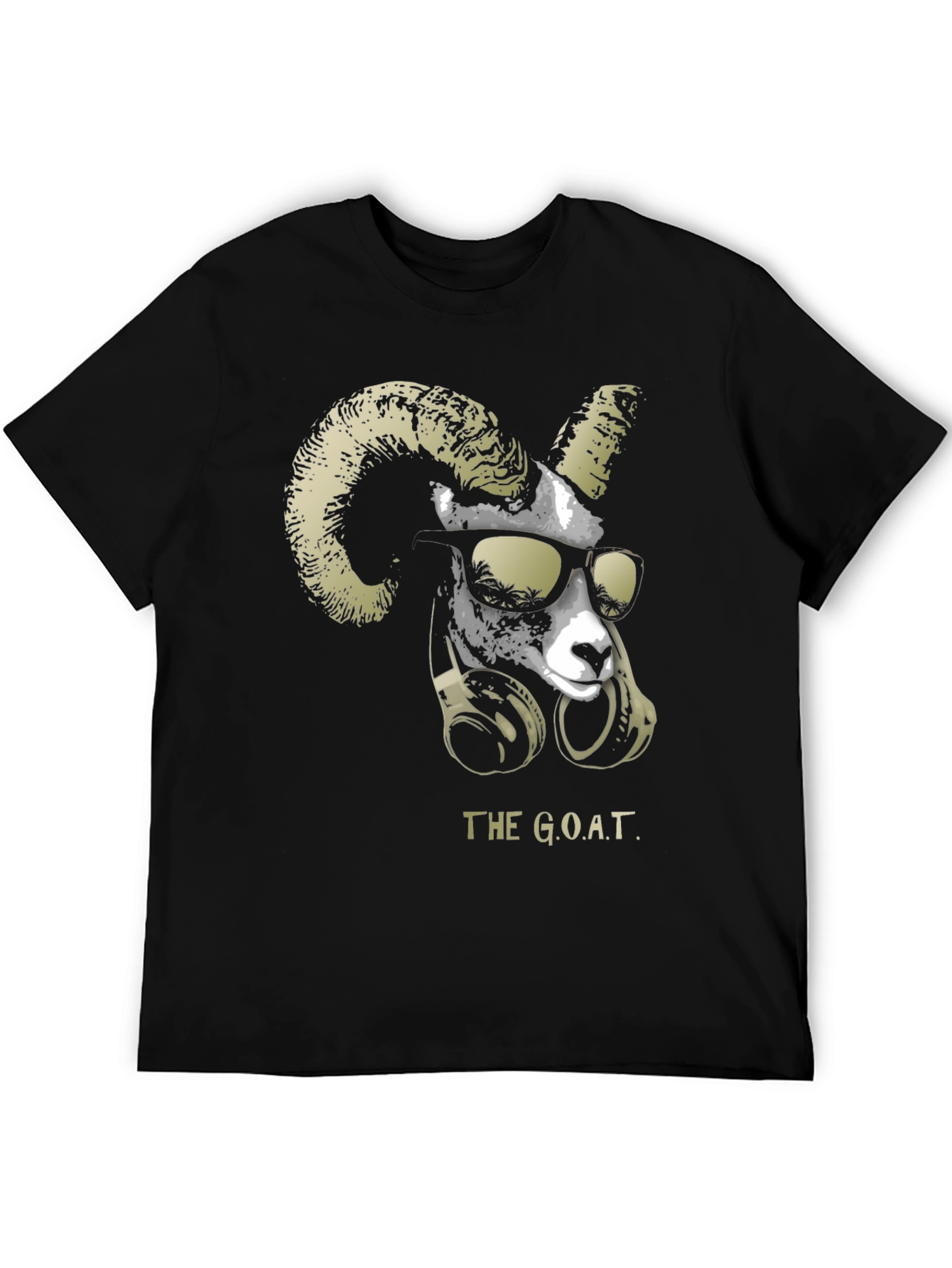 Black The G.O.A.T. Graphic Tee - Cool Ram with Headphones view 5