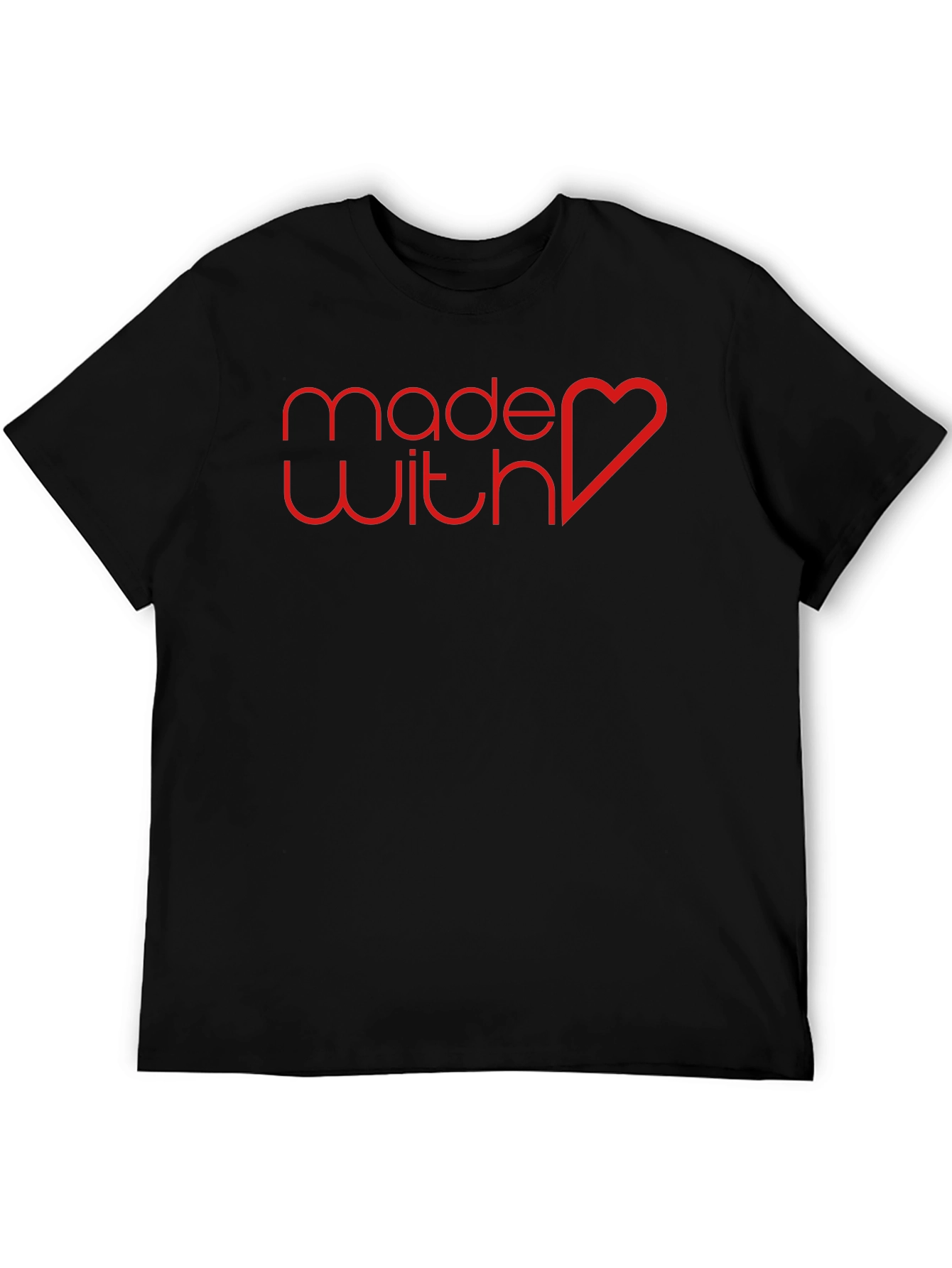 Black Made With Love Graphic Tee - Stylish Unisex T-Shirt view 5