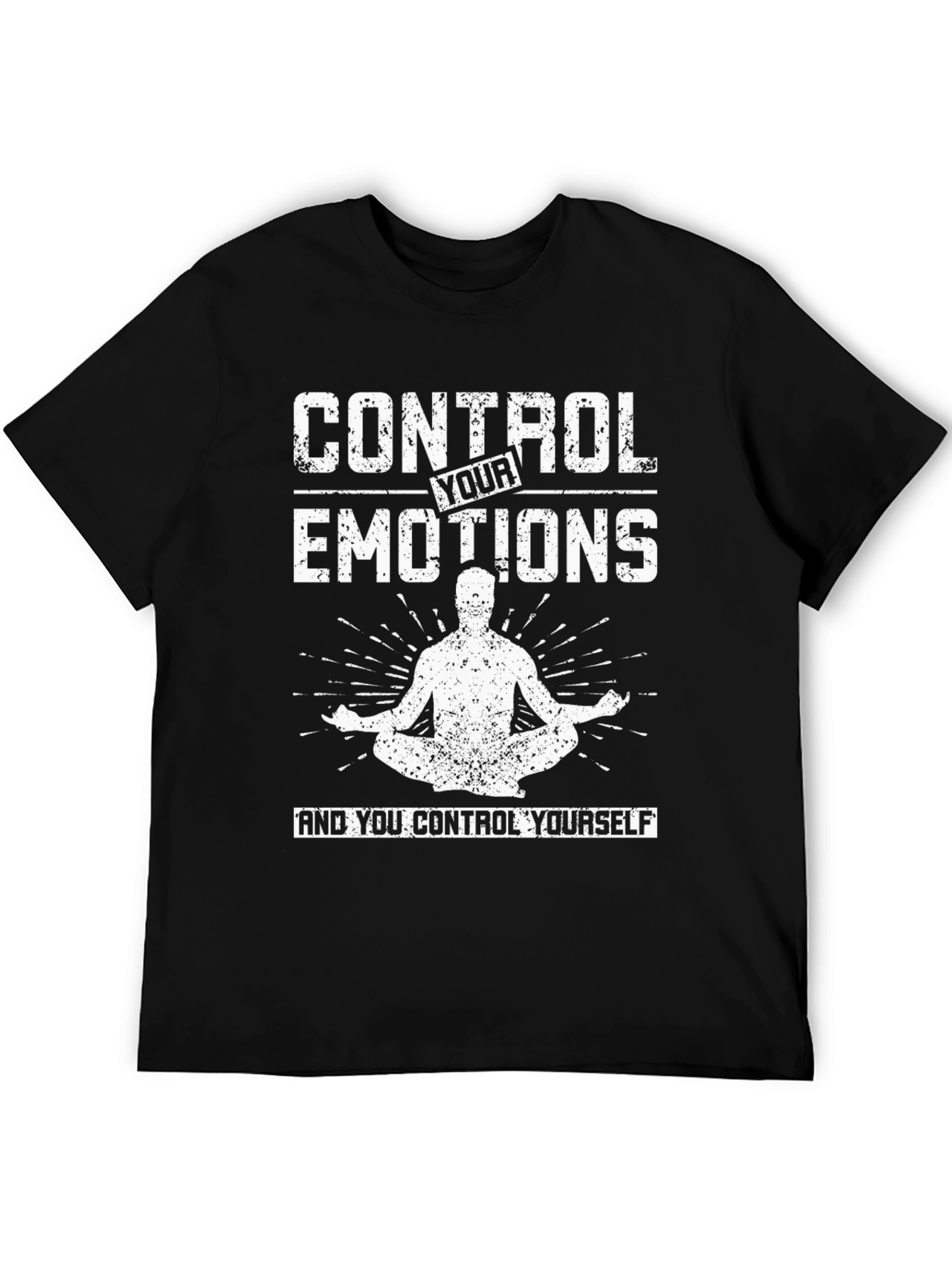 Black Control Your Emotions Graphic T-Shirt view 5
