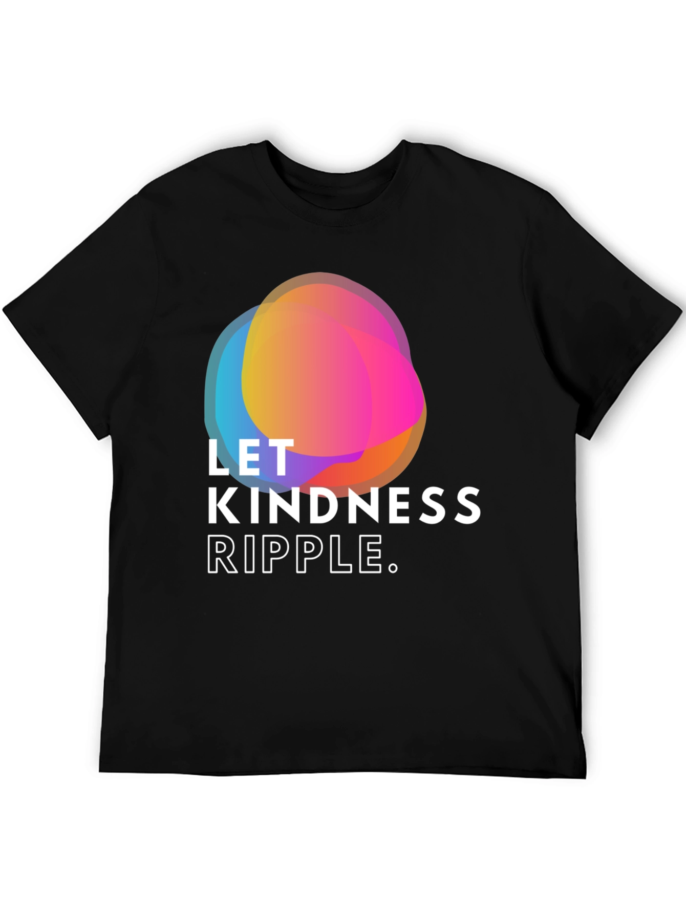 Black Kindness Ripple Graphic Tee - Soft Black Shirt view 5