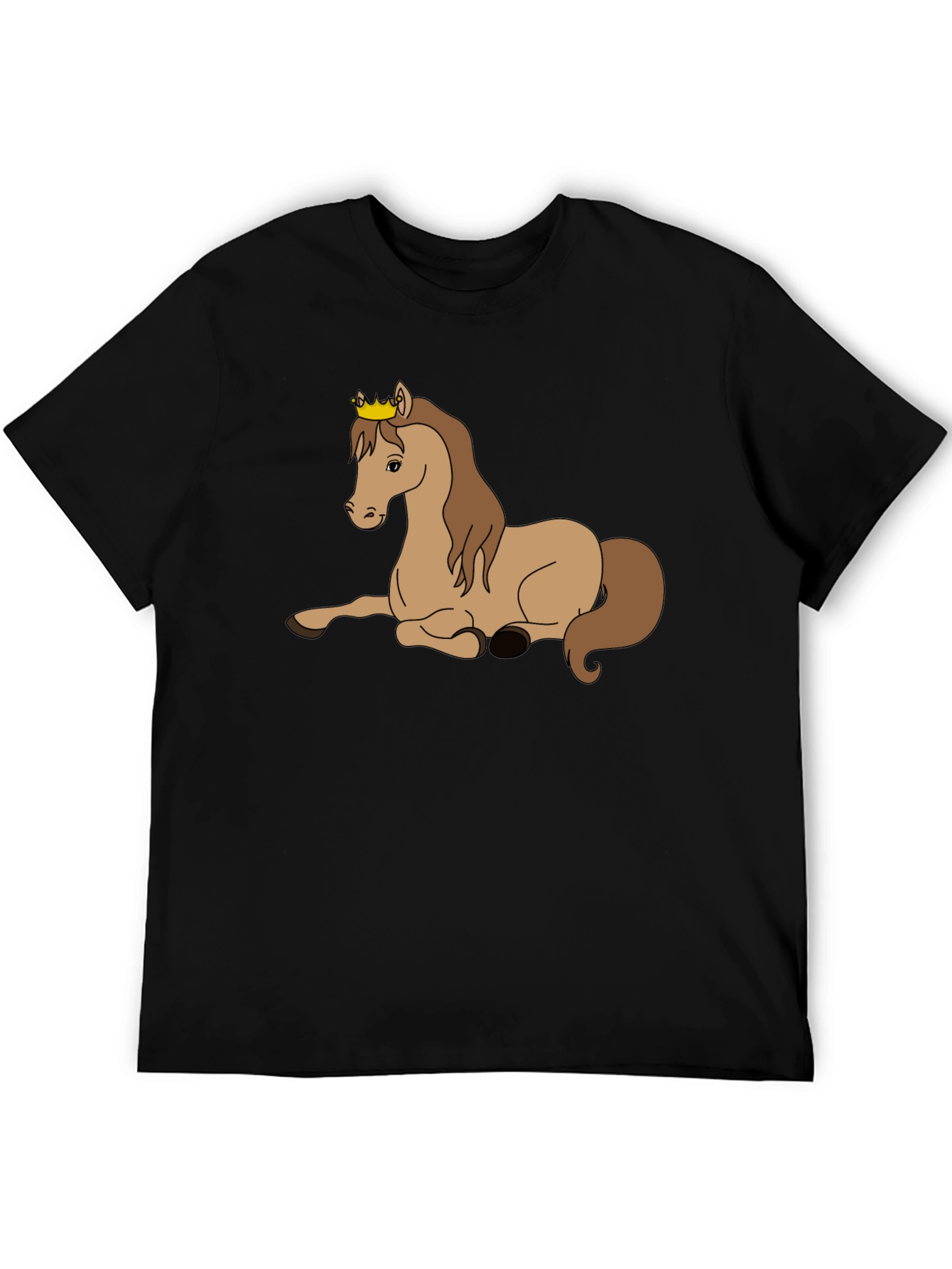 Black Horse with Crown Graphic T-Shirt view 5