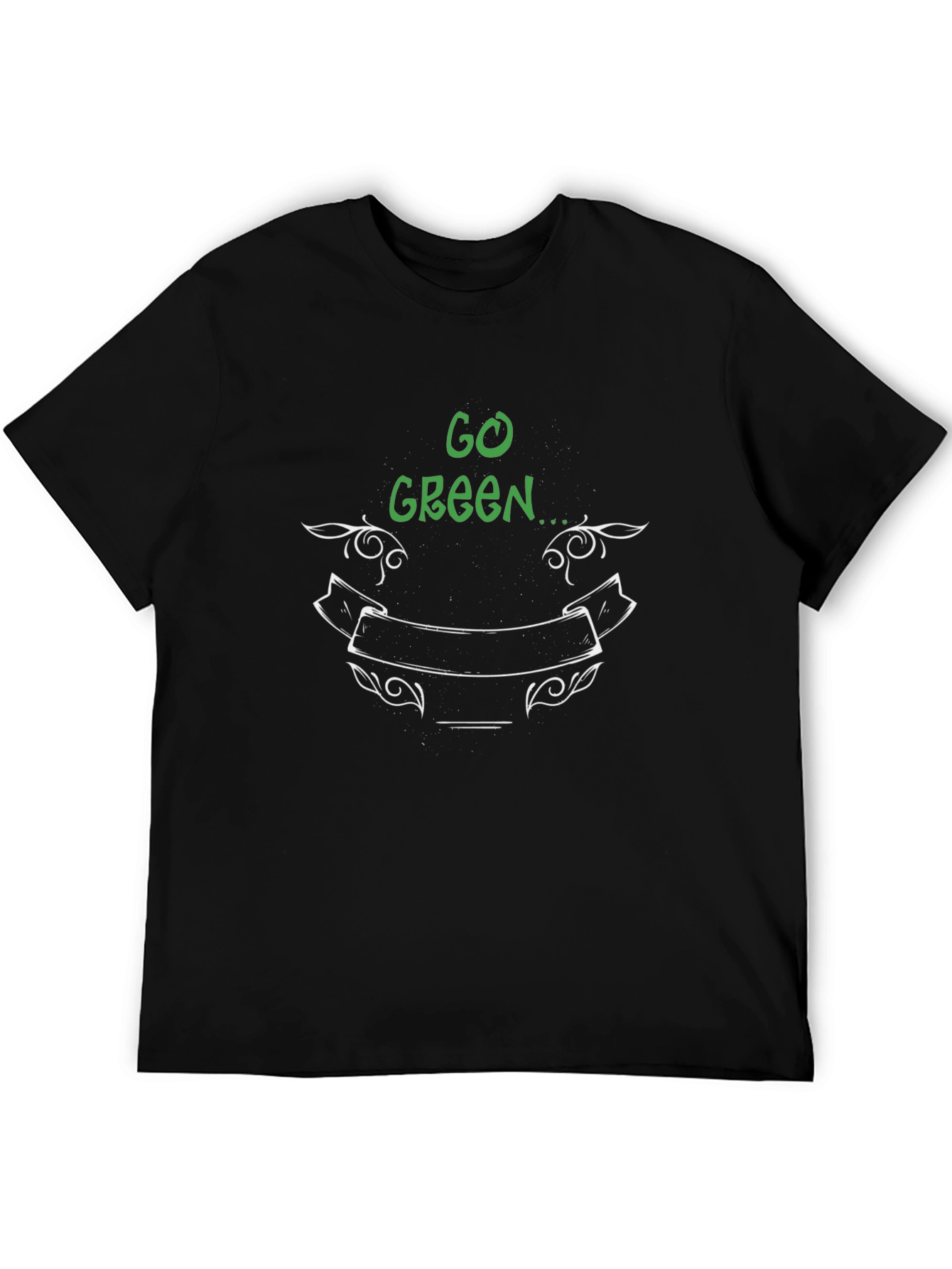 Black Go Green Graphic Tee - Black Cotton T-Shirt view 5