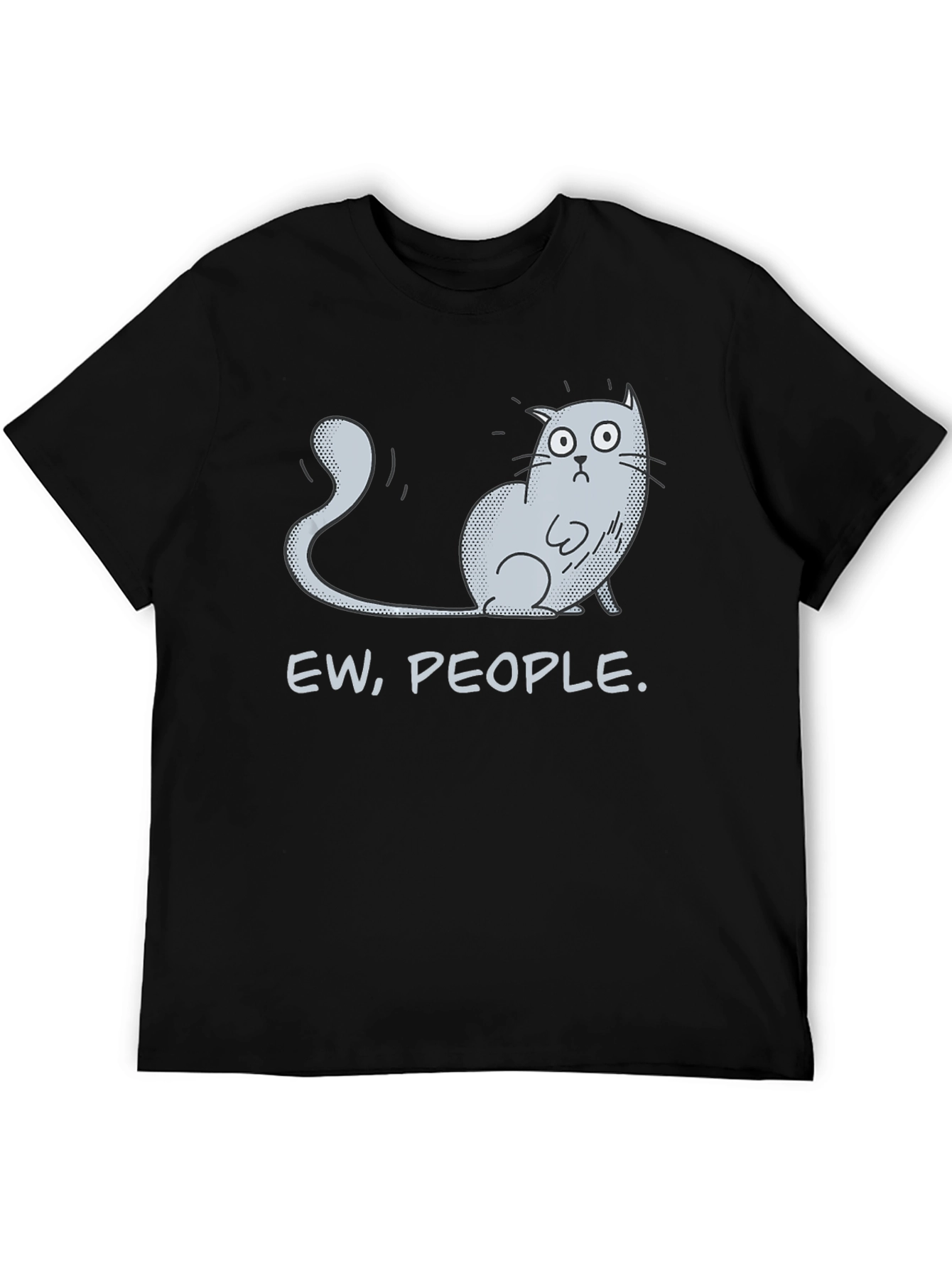 Black Ew People Cat Graphic Tee - Novelty T-Shirt view 5