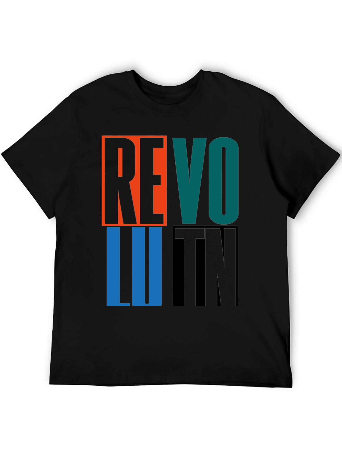 Black Revolution Graphic Print Crew Neck T-Shirt view 5