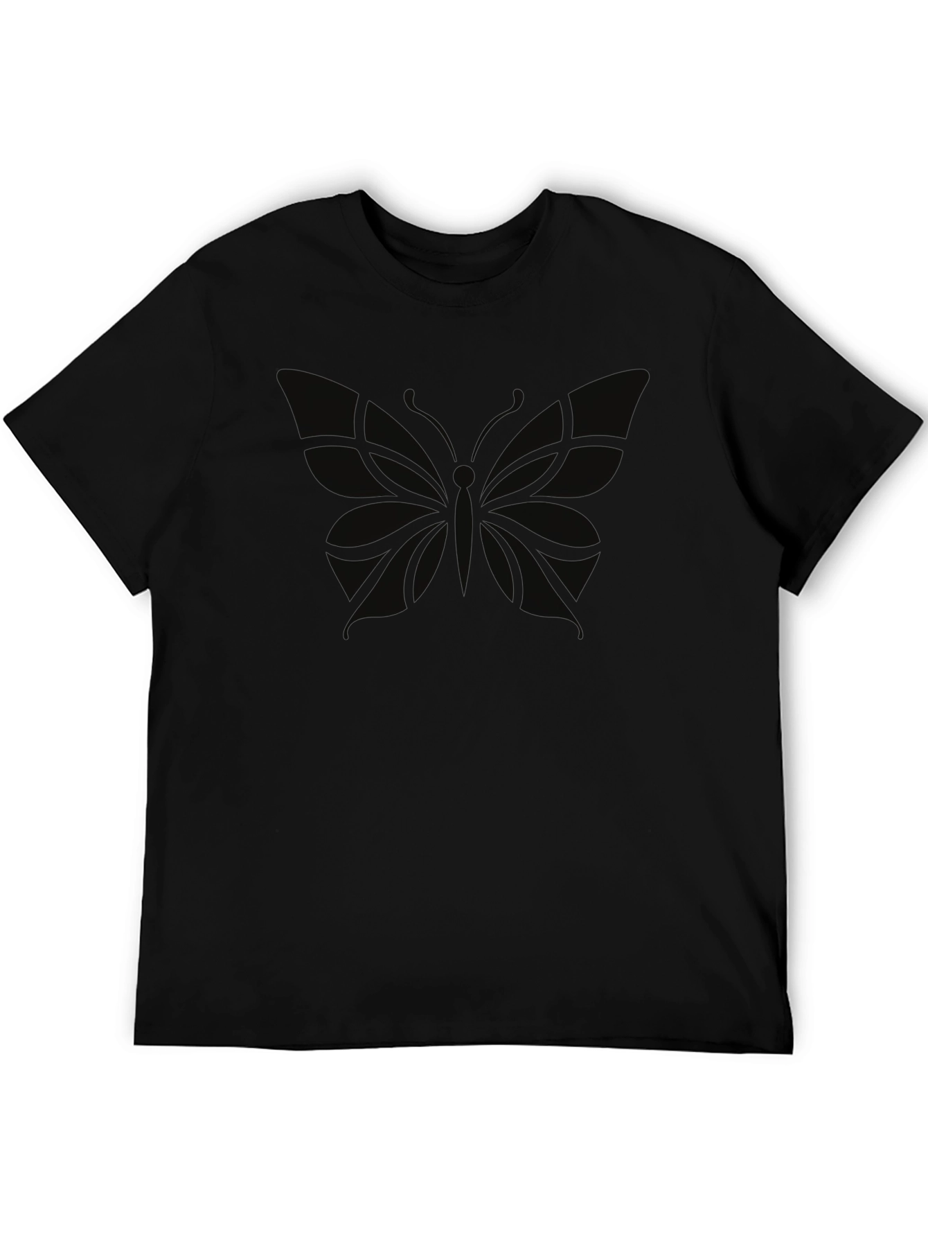 Black Men's Black Butterfly Graphic T-Shirt view 5