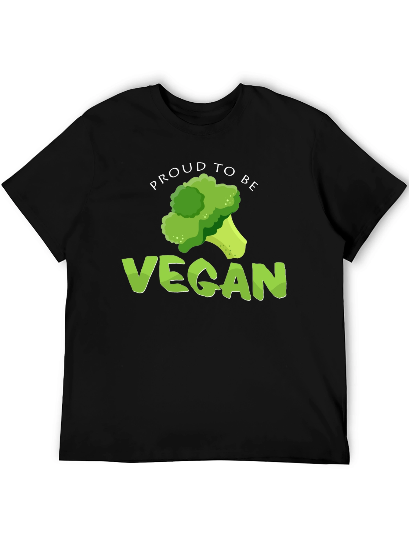 Black Proud to be Vegan Broccoli Graphic T-Shirt view 5