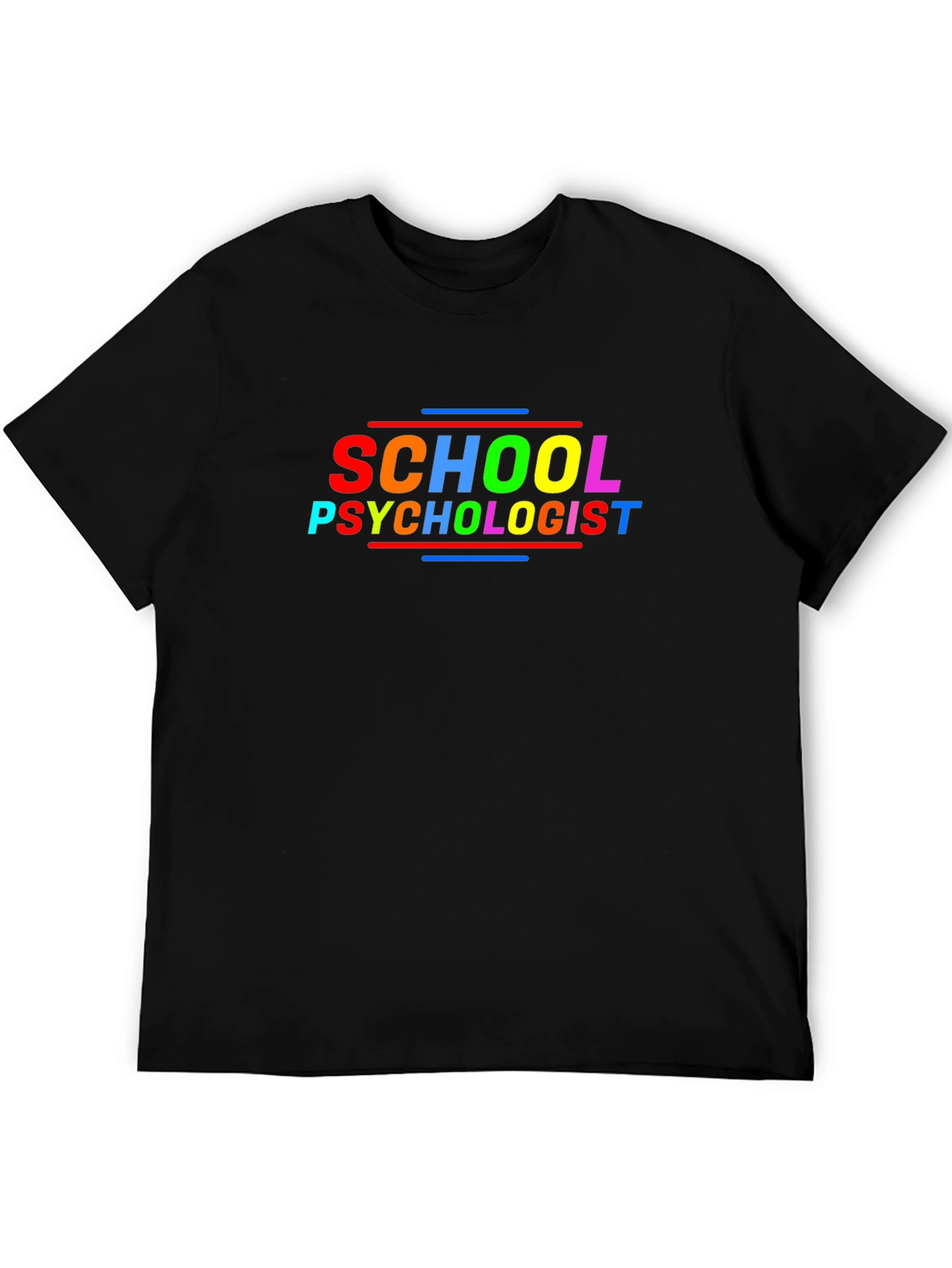 Black School Psychologist Rainbow T-Shirt view 5