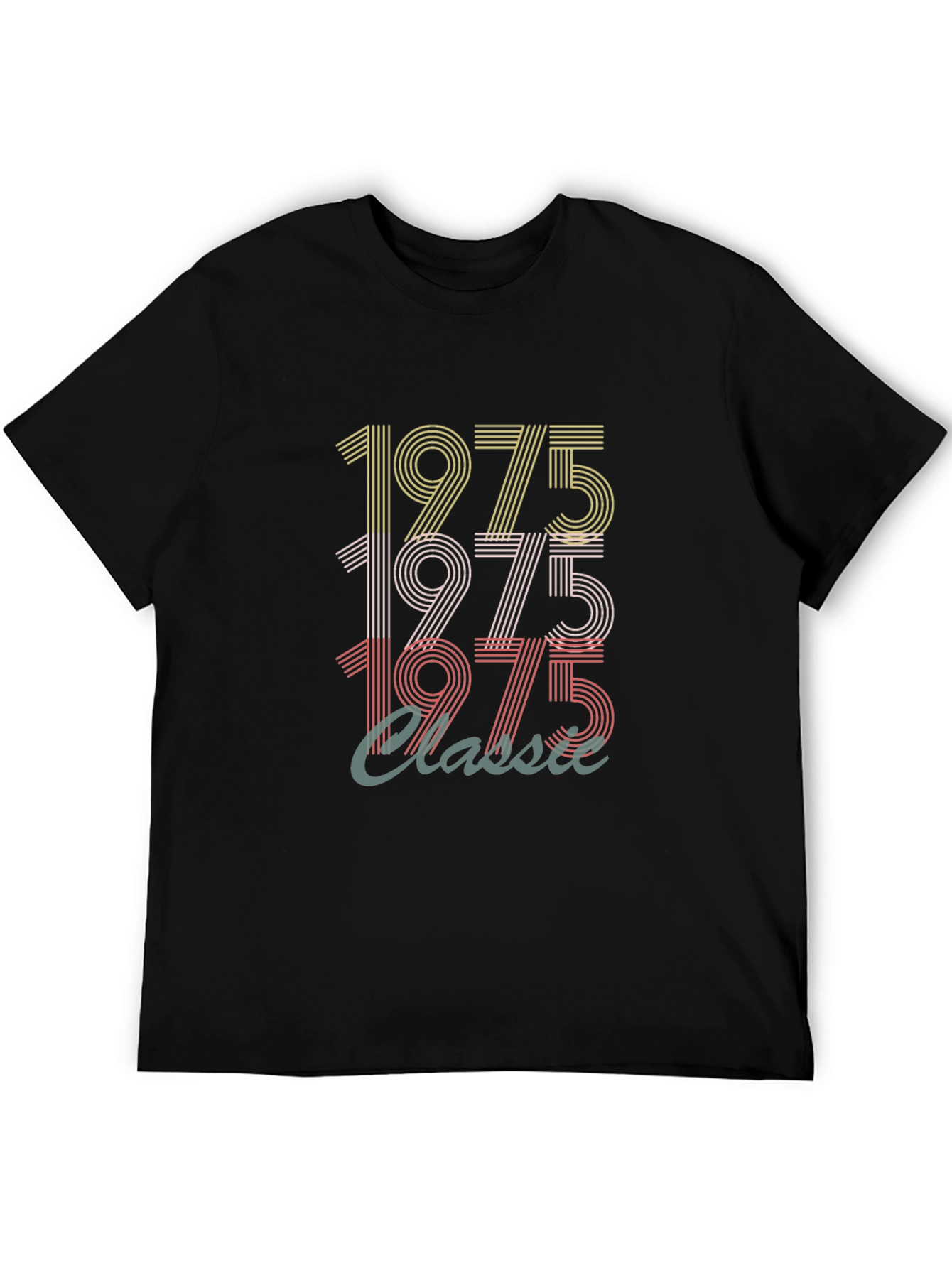 Black Vintage 1975 Classic T-Shirt view 5
