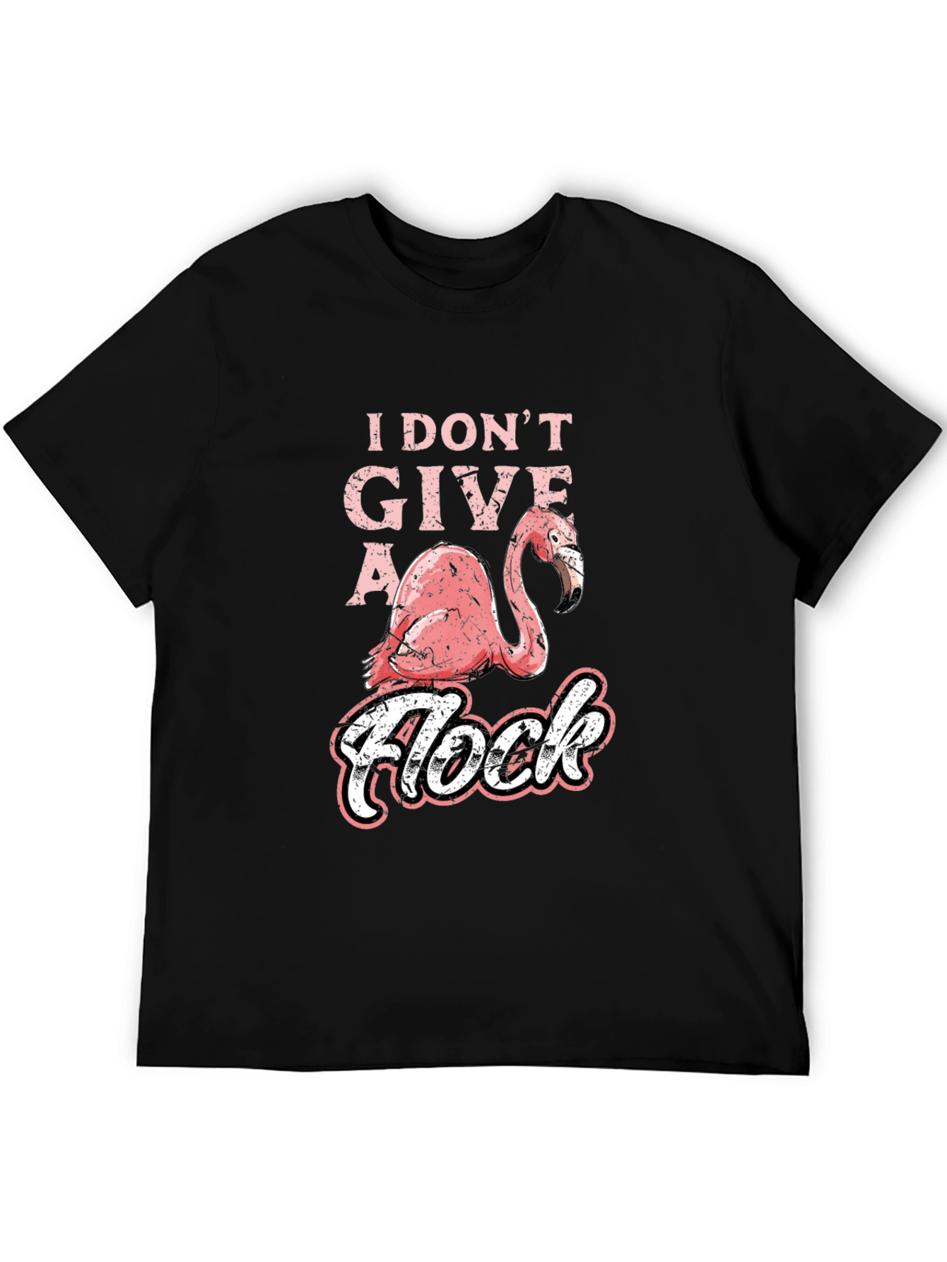 Black I Don't Give a Flock Flamingo Graphic T-Shirt view 5