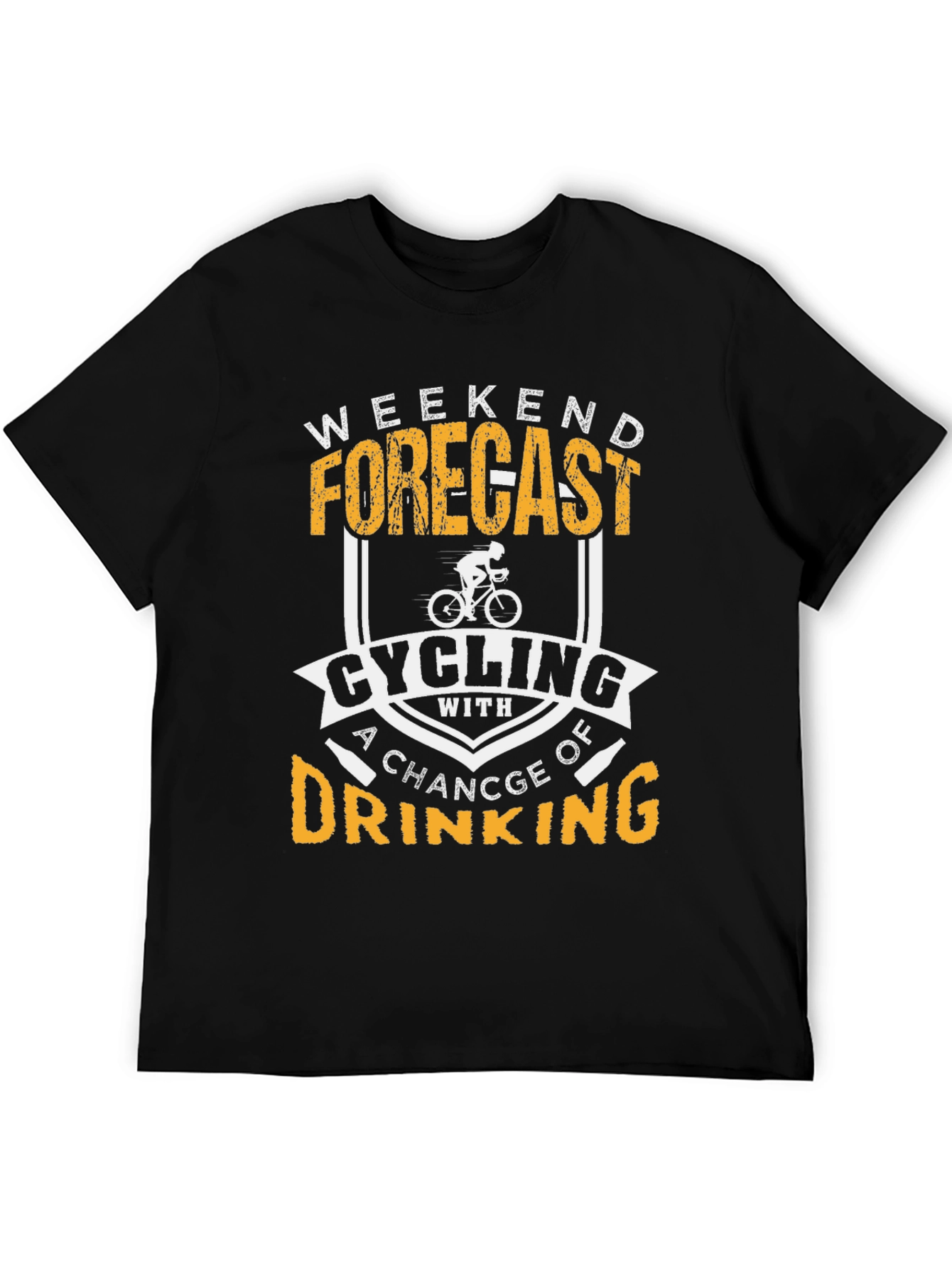 Black Cycling & Drinking T-Shirt: Weekend Forecast view 5