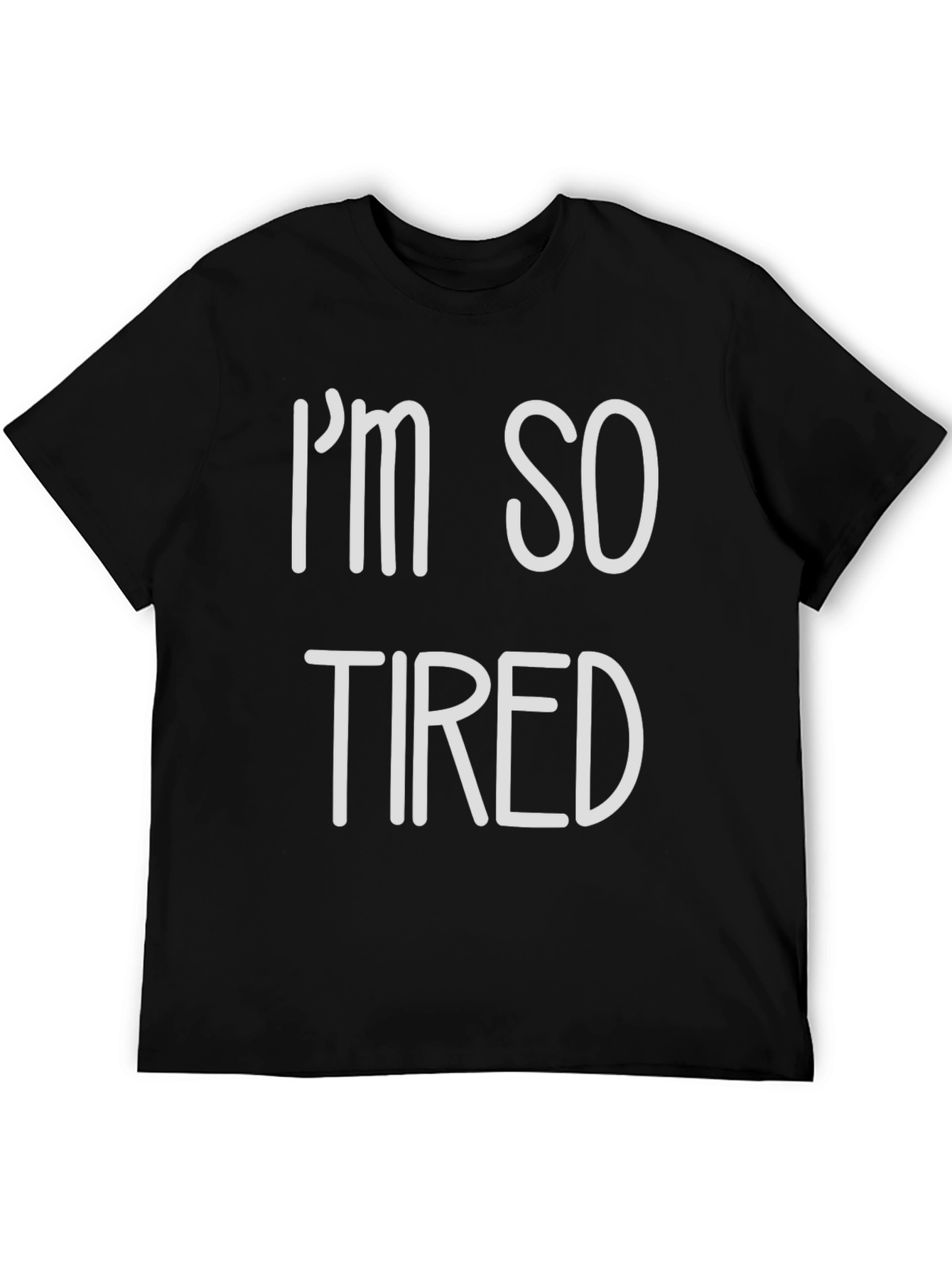 Black I'm So Tired Graphic T-Shirt - Black Crew Neck Tee view 5