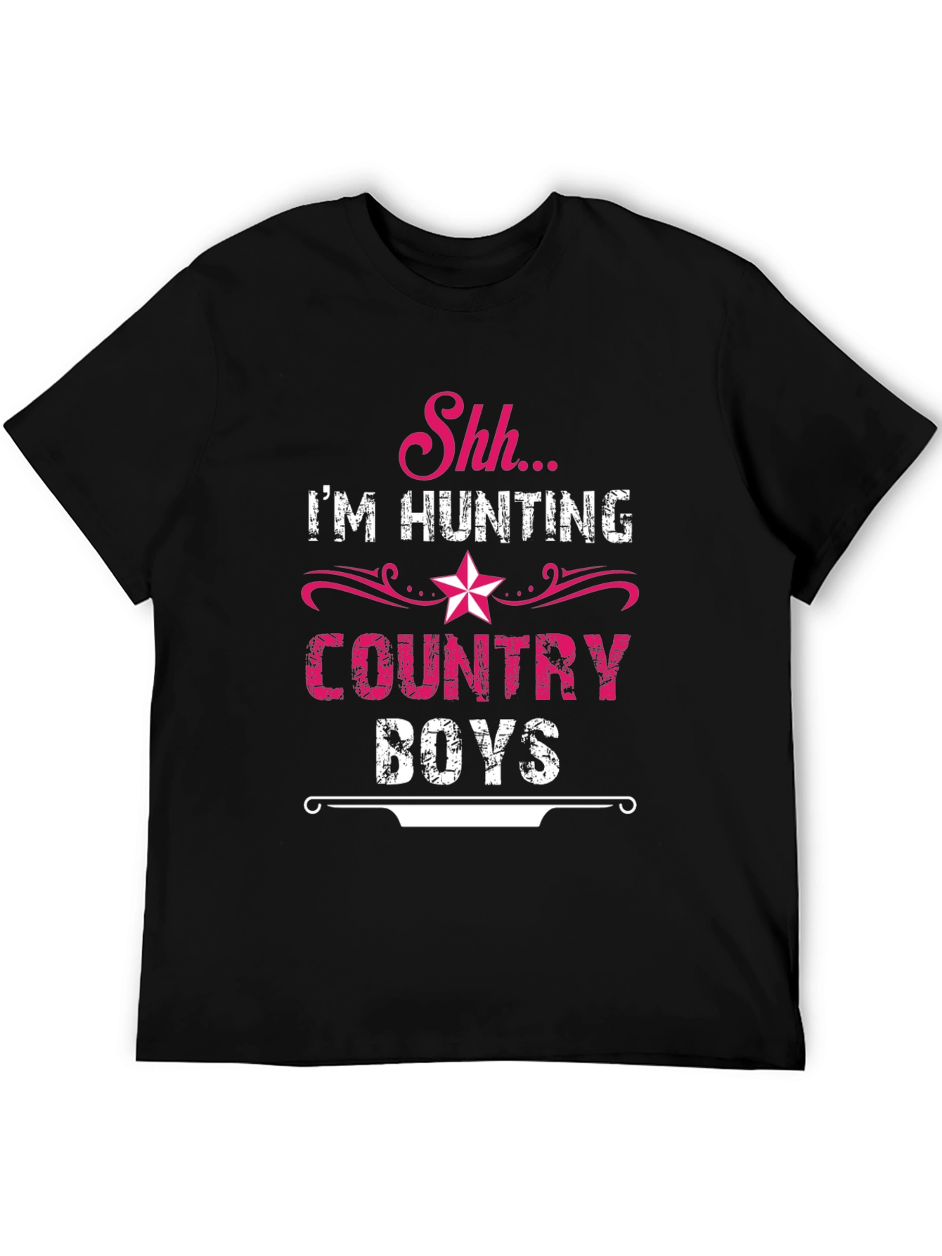 Black Shh I'm Hunting Country Boys Black T-Shirt view 5