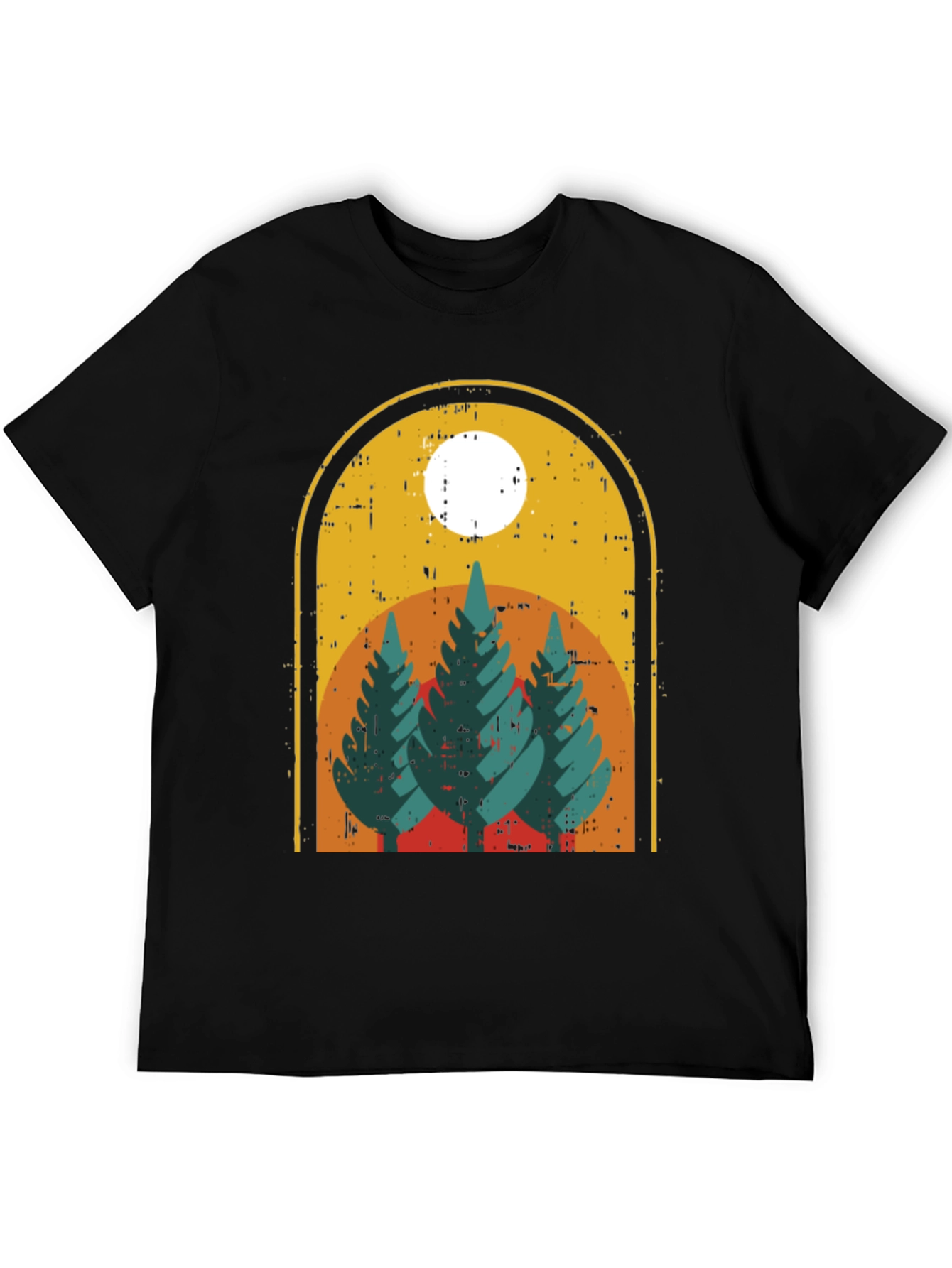 Black Vintage Forest T-Shirt - Nature Graphic Tee view 5