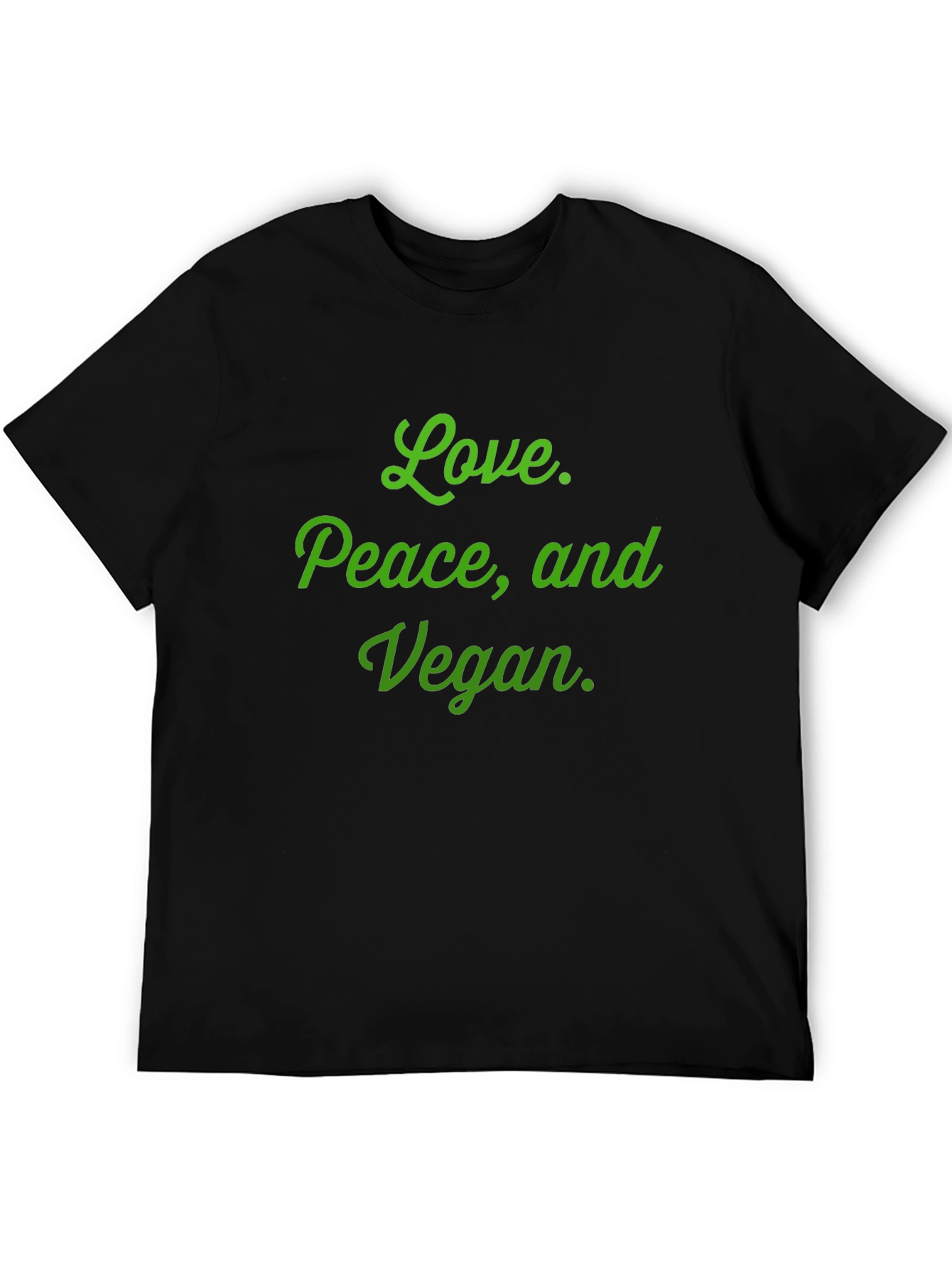 Black Love Peace Vegan T-Shirt - Black Cotton Blend view 5