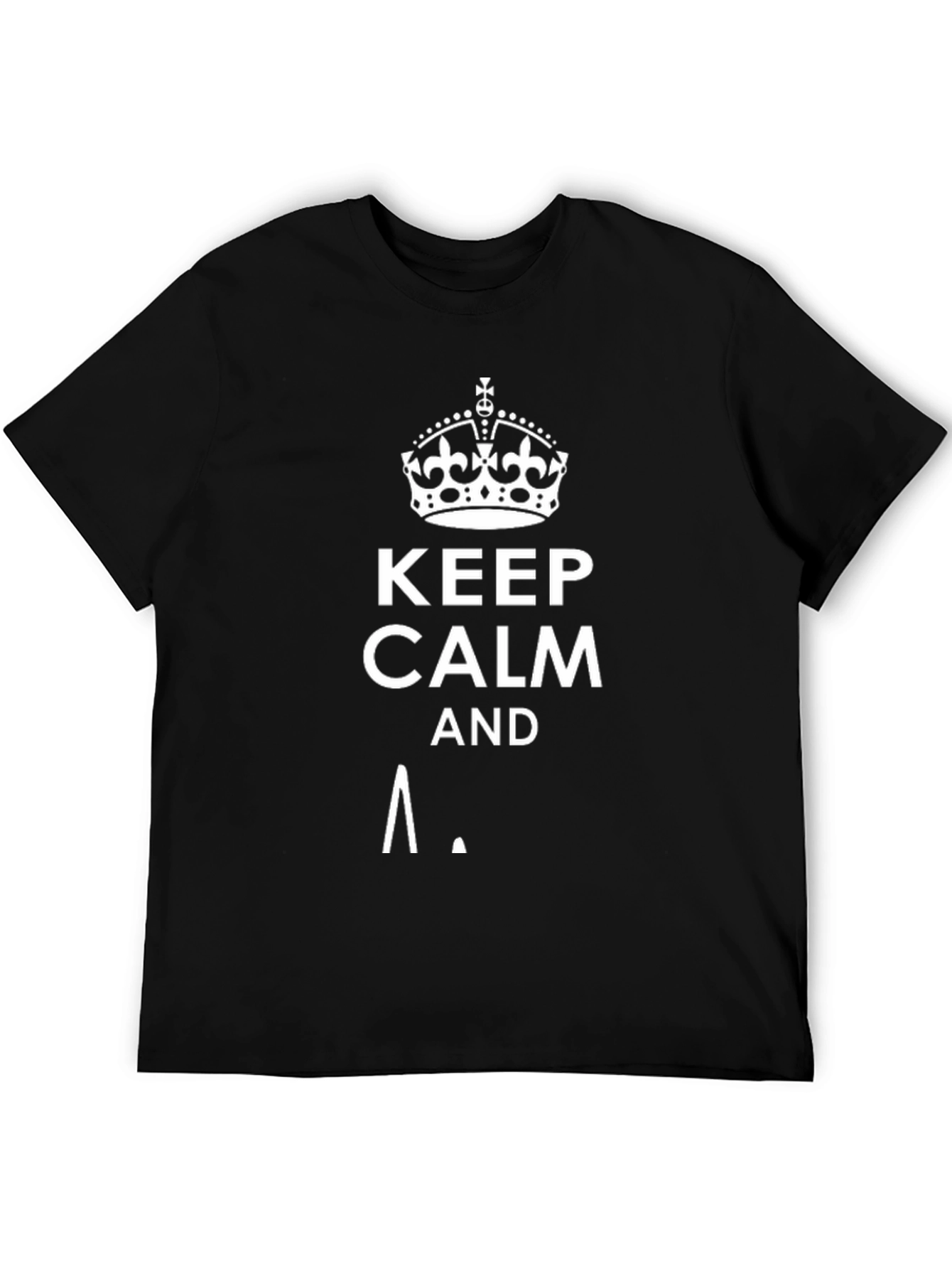 Black Keep Calm T-Shirt | Novelty Graphic Tee view 5