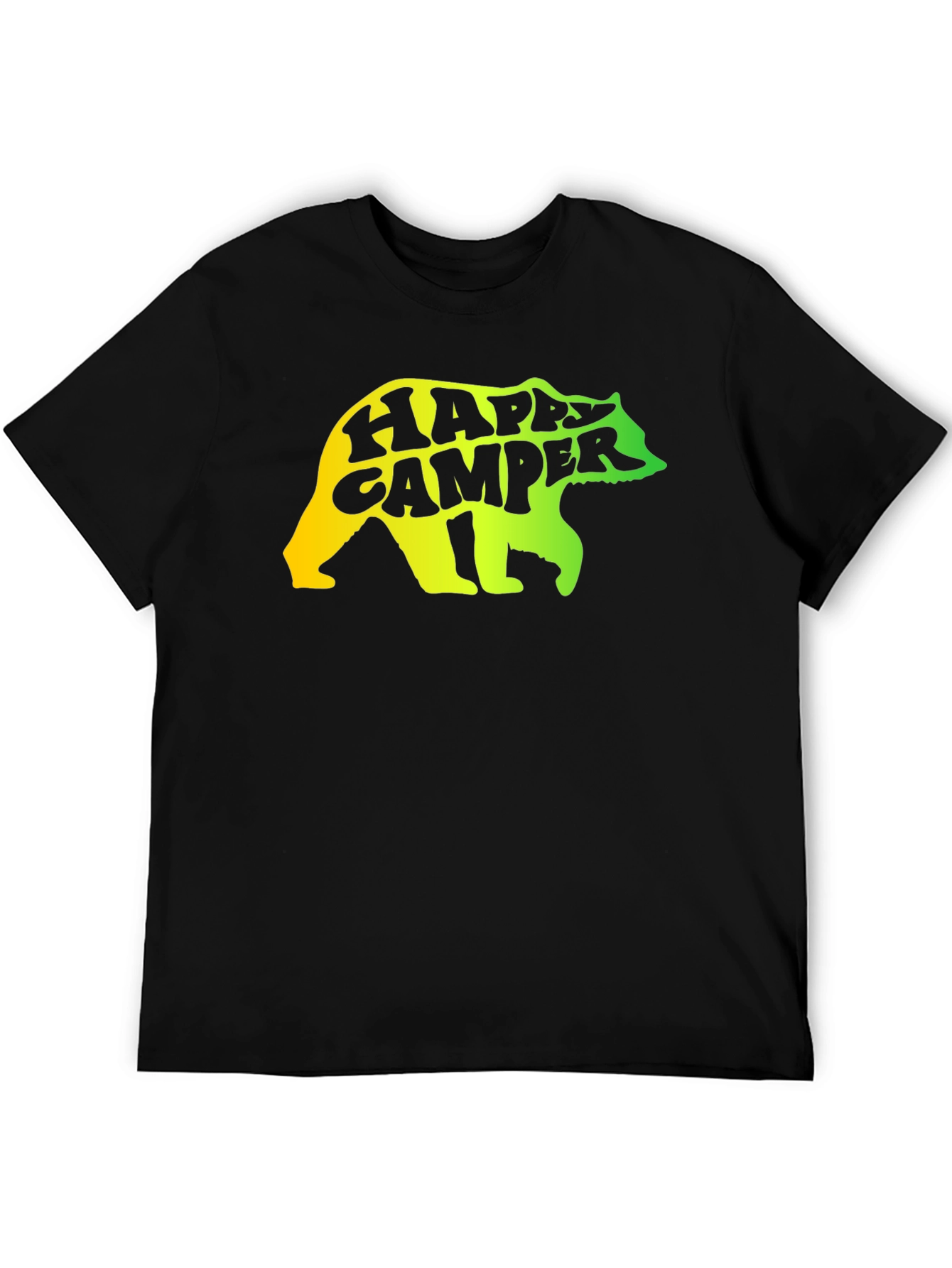 Black Happy Camper Bear Graphic Tee view 5