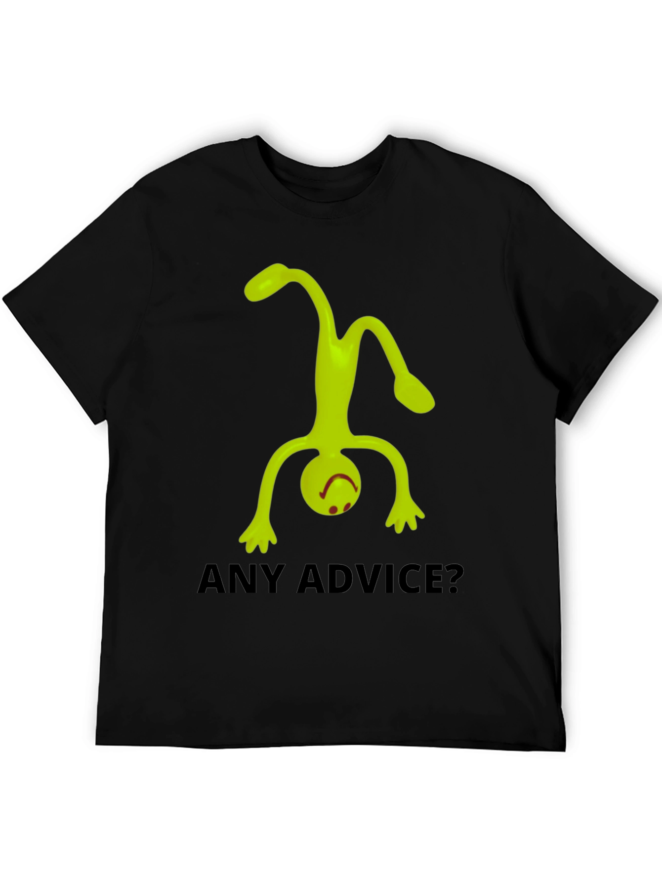 Black Any Advice? Funny Graphic Tee view 5
