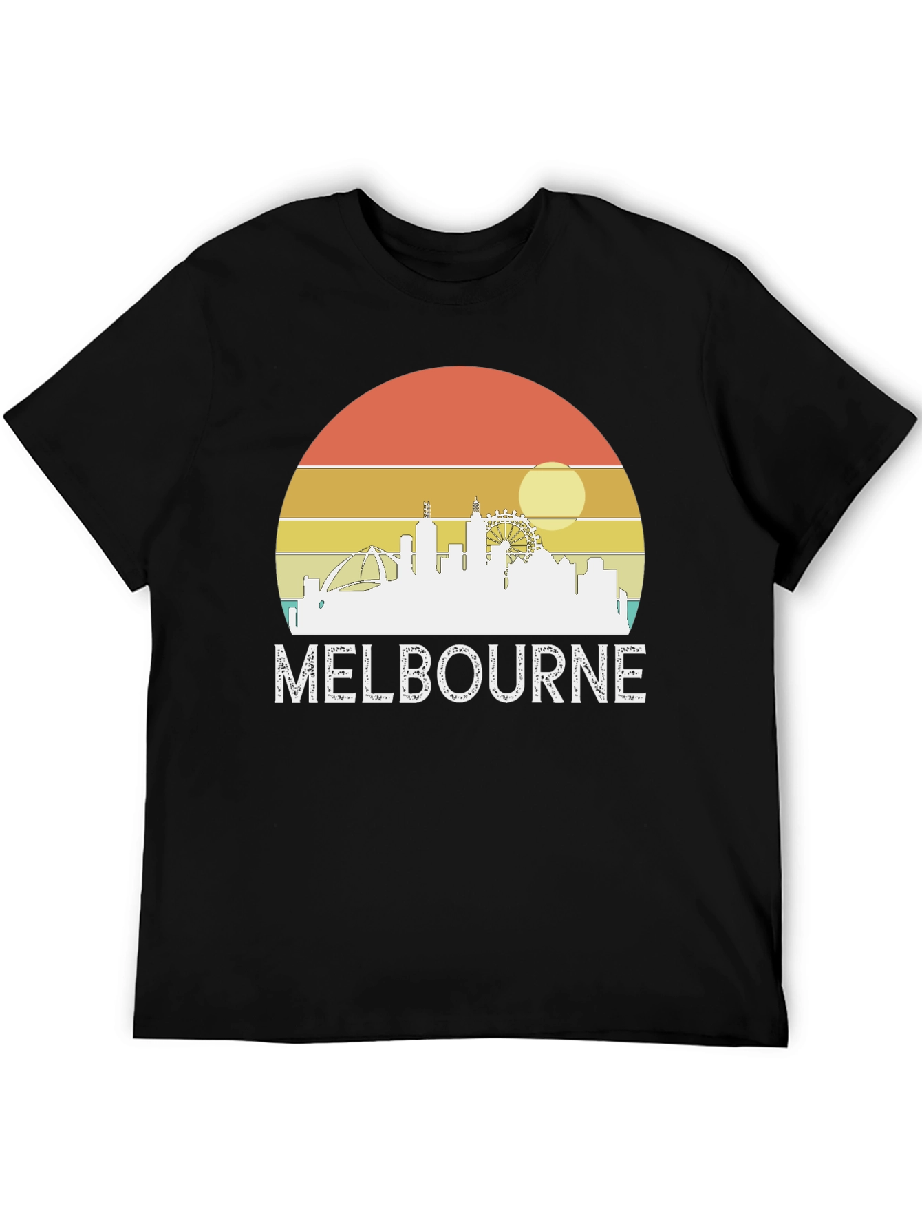 Melbourne Skyline Retro Graphic Tee - 5