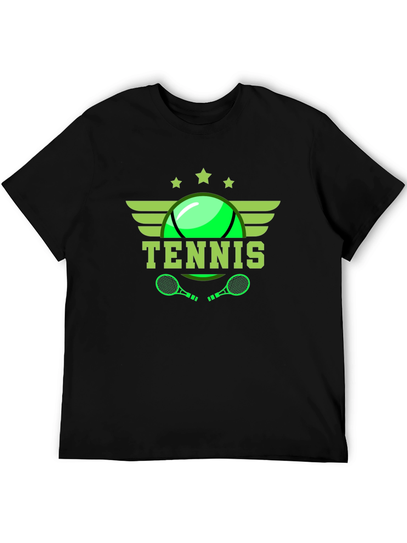 Black Tennis Graphic Tee - Black Cotton T-Shirt view 5