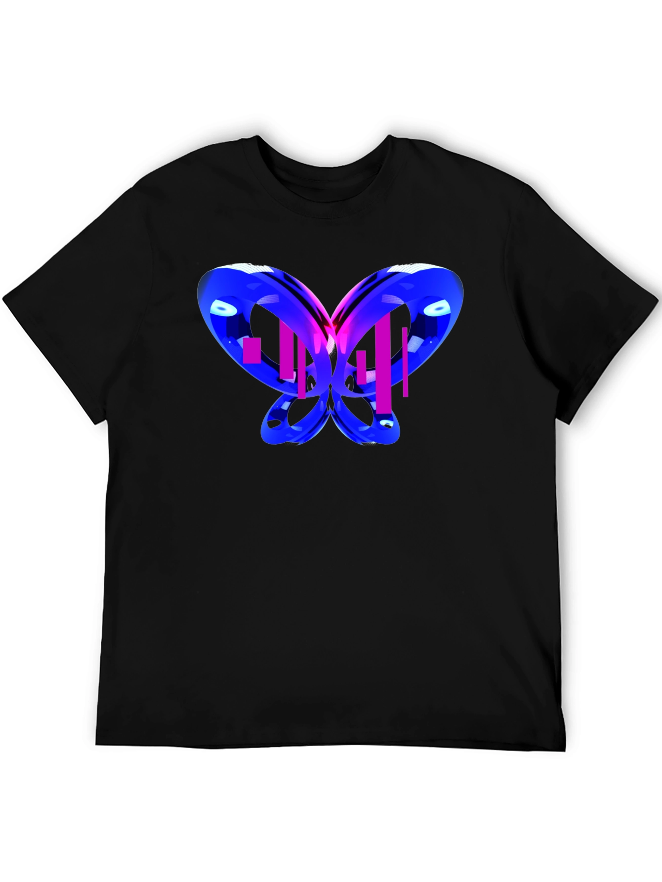 Black Abstract Butterfly Graphic T-Shirt view 5