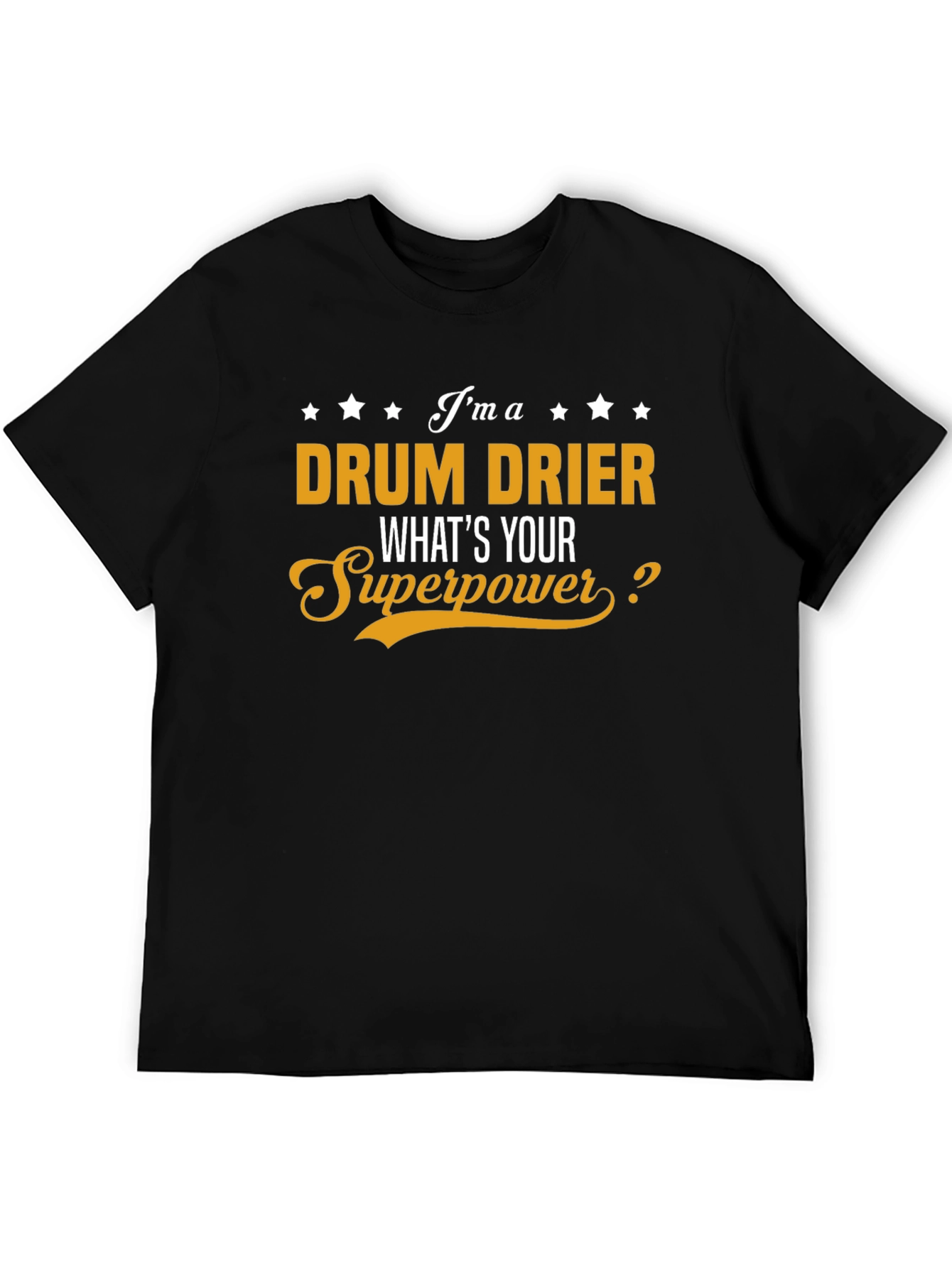 Black Drum Drier Superpower T-Shirt - Black Cotton Tee view 5