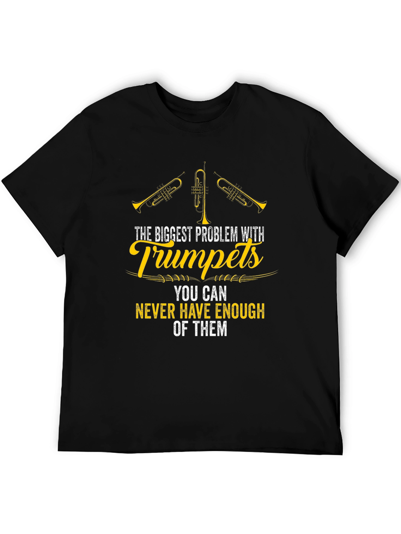 Black Trumpet Lover Black Graphic T-Shirt view 5