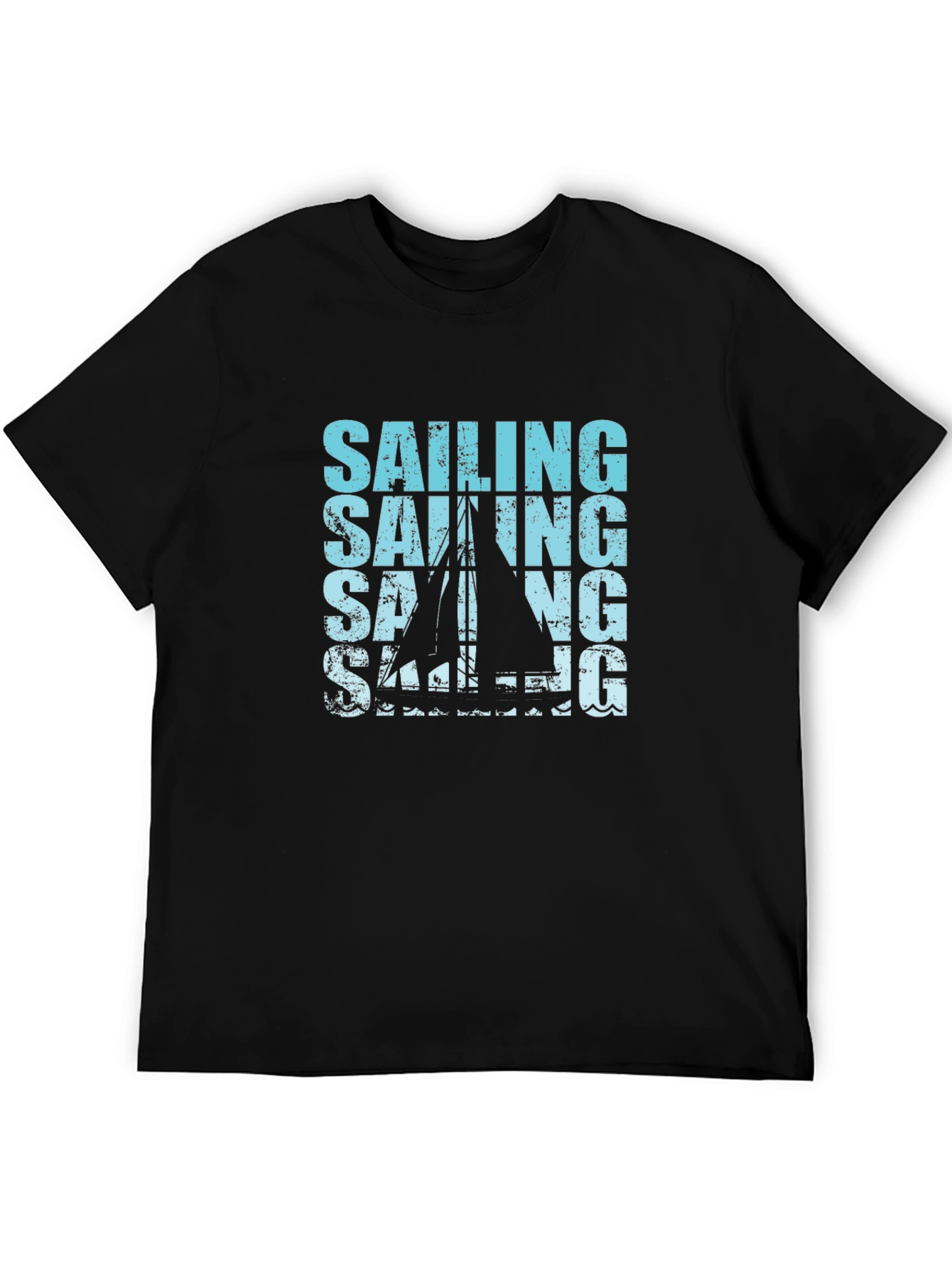 Black Sailing Graphic Print Black T-Shirt view 5