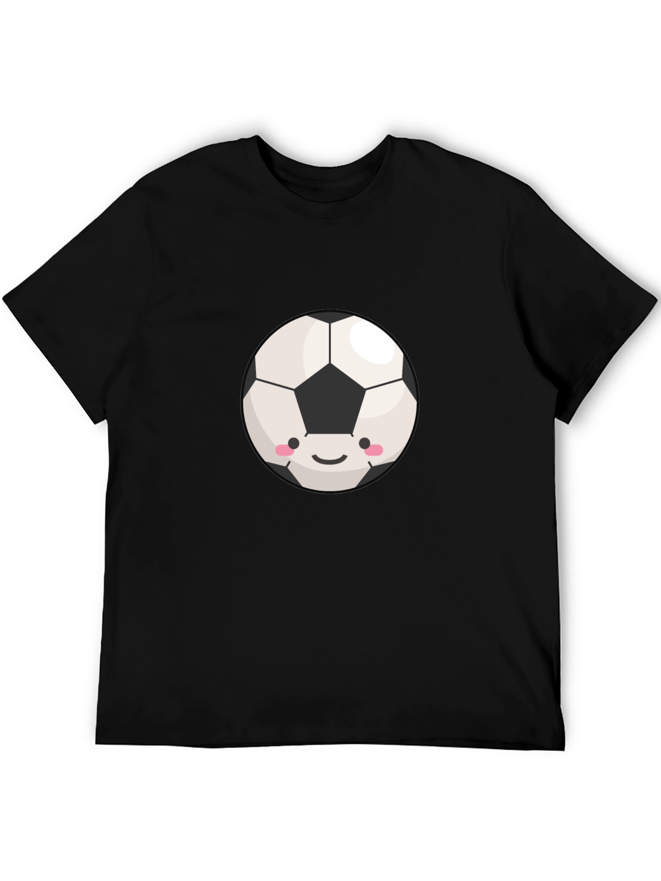 Black Cute Soccer Ball Graphic T-Shirt view 5