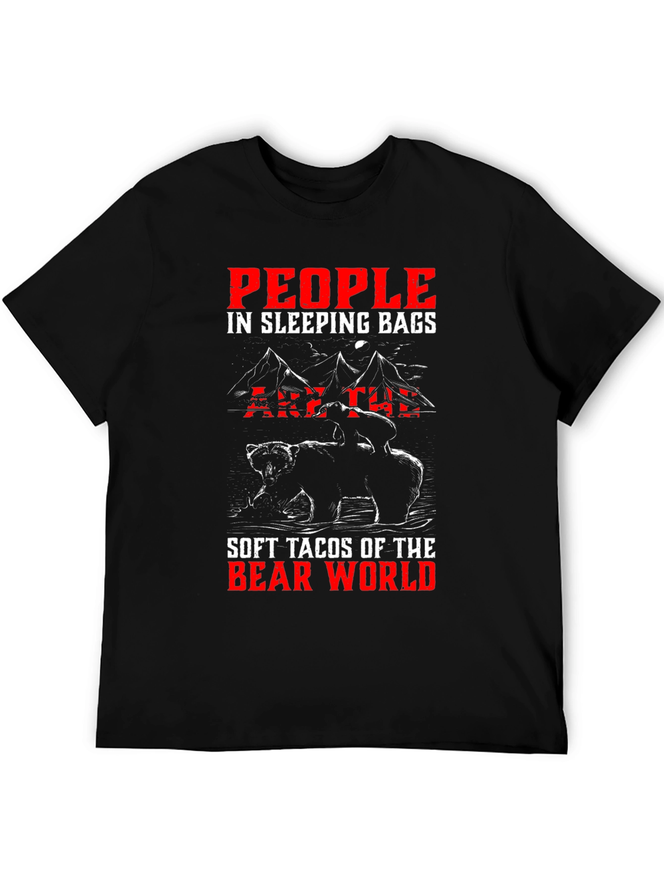 Black Bear World Sleeping Bag T-Shirt view 5