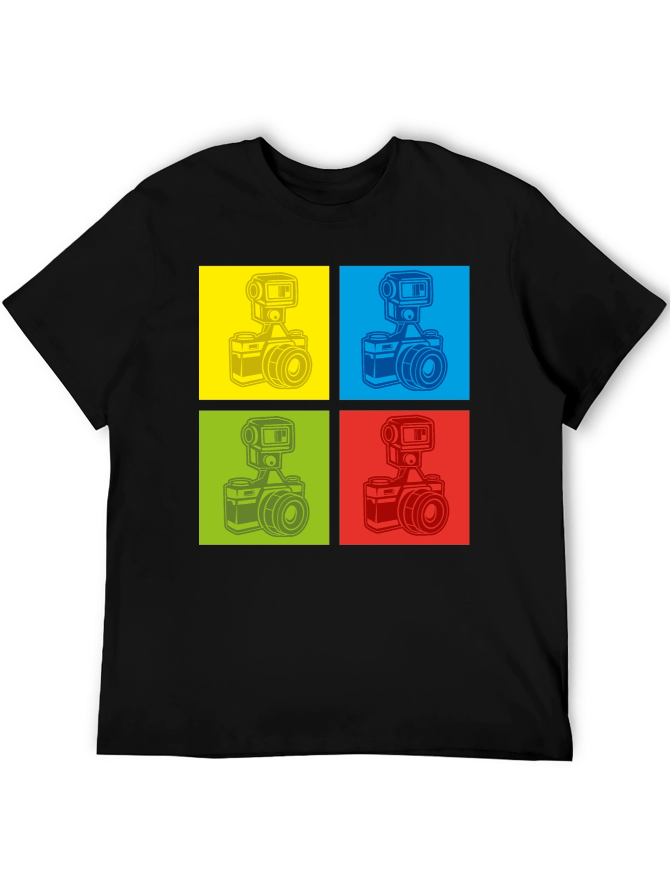 Black Retro Camera Graphic T-Shirt - Pop Art Design view 5