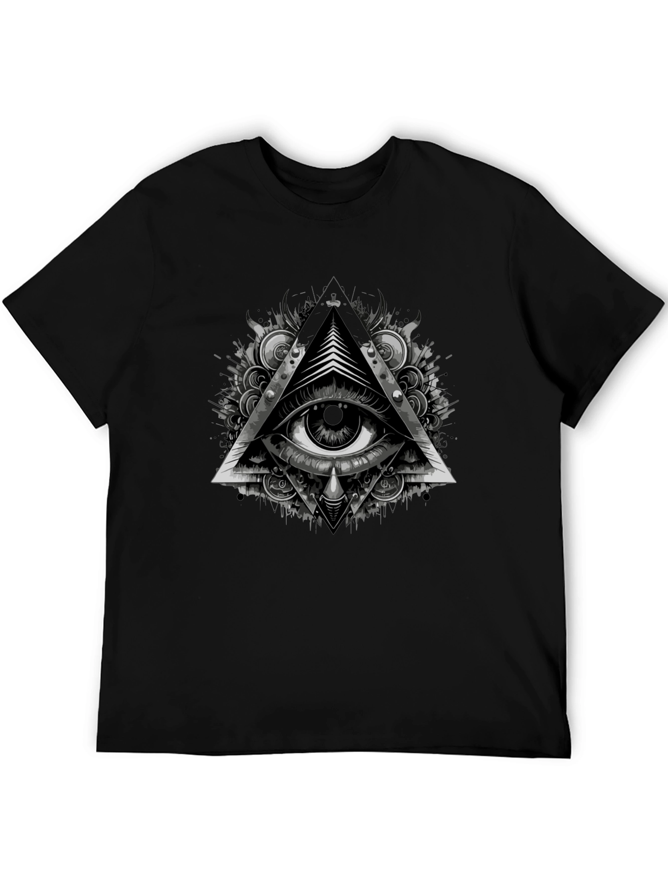 Black All Seeing Eye Graphic Tee view 5