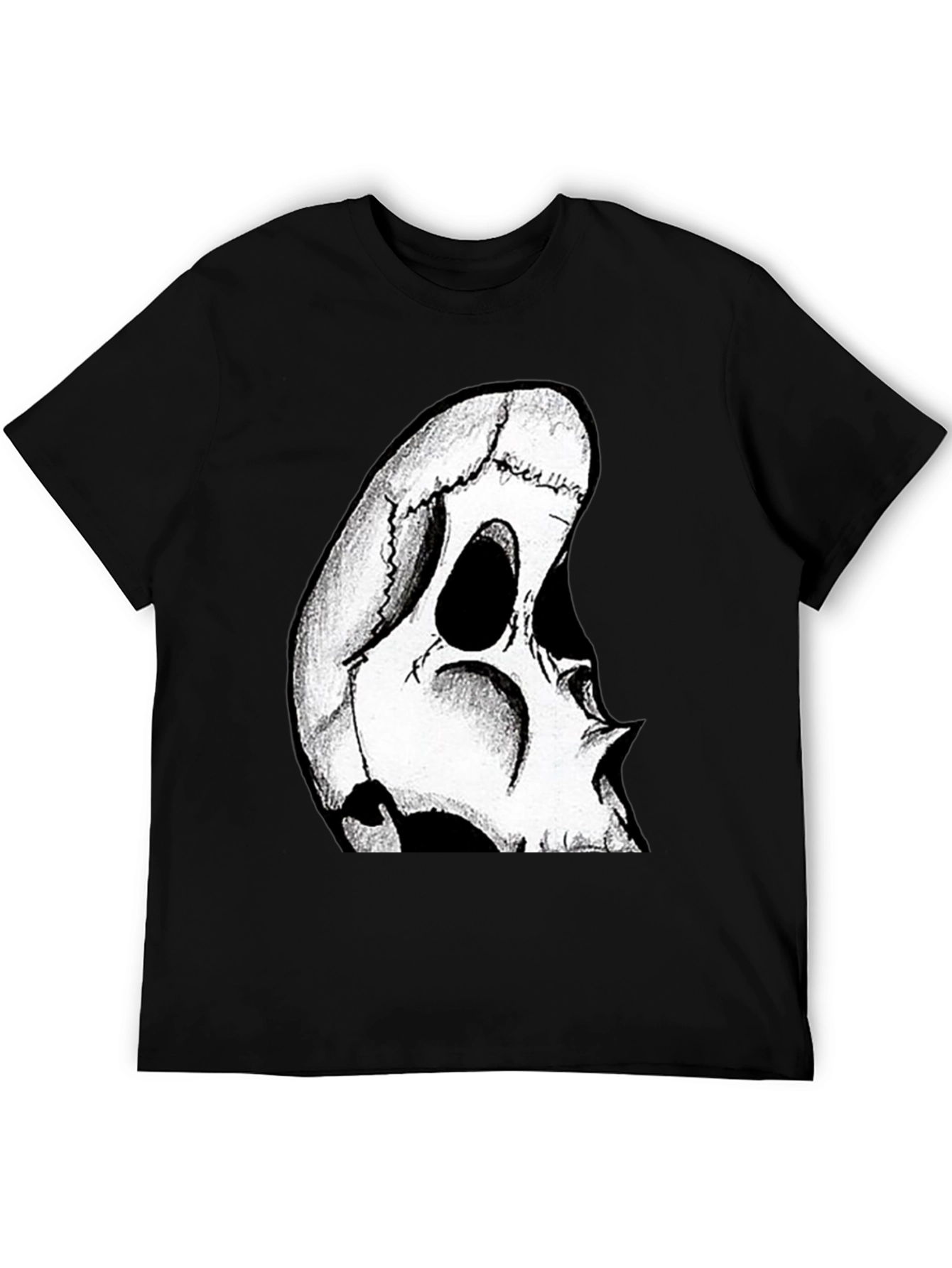 Black Skull Graphic Tee - Men's Black T-Shirt view 5