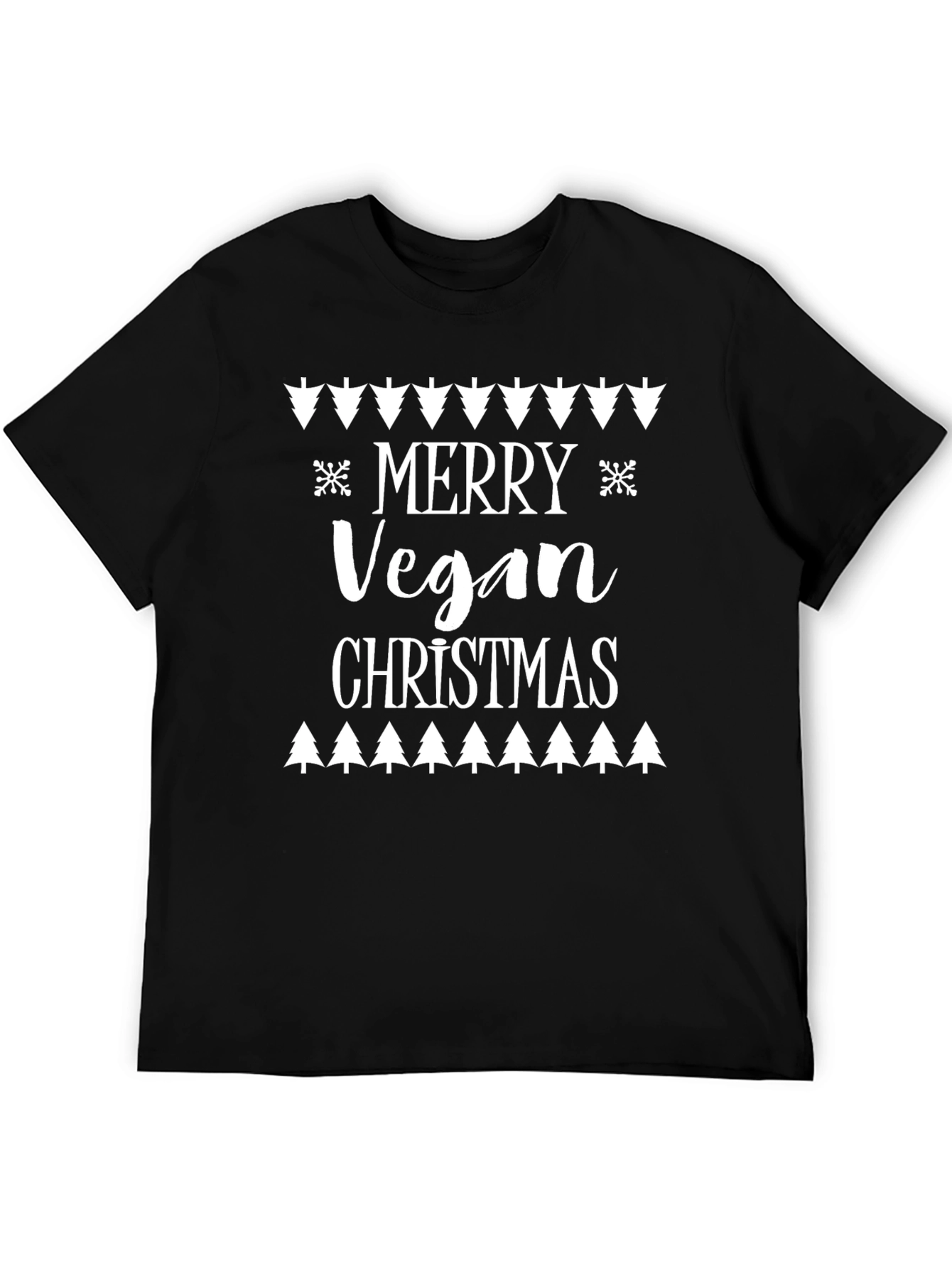 Black Merry Vegan Christmas Graphic Tee view 5