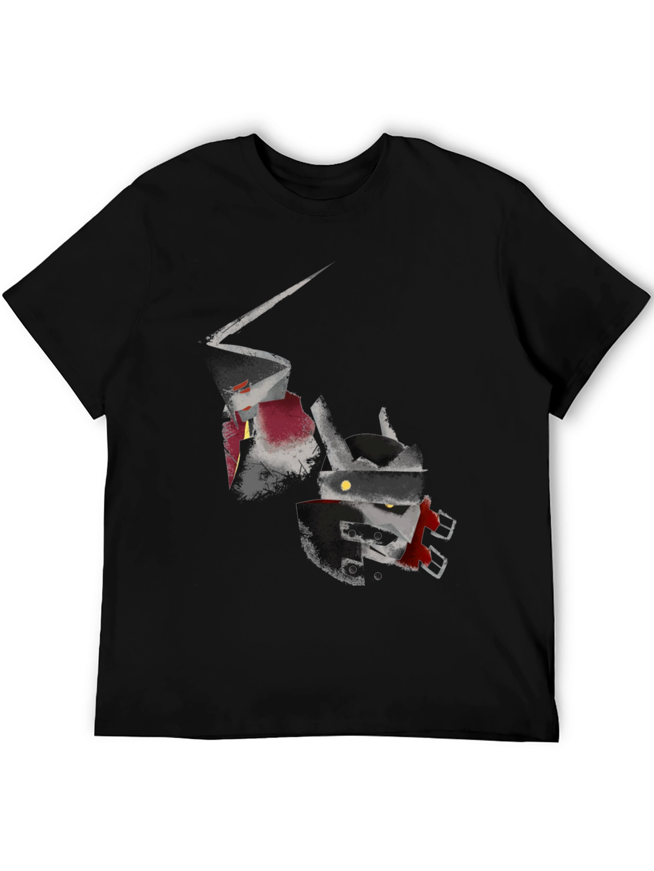 Black Abstract Robot Graphic T-Shirt view 5