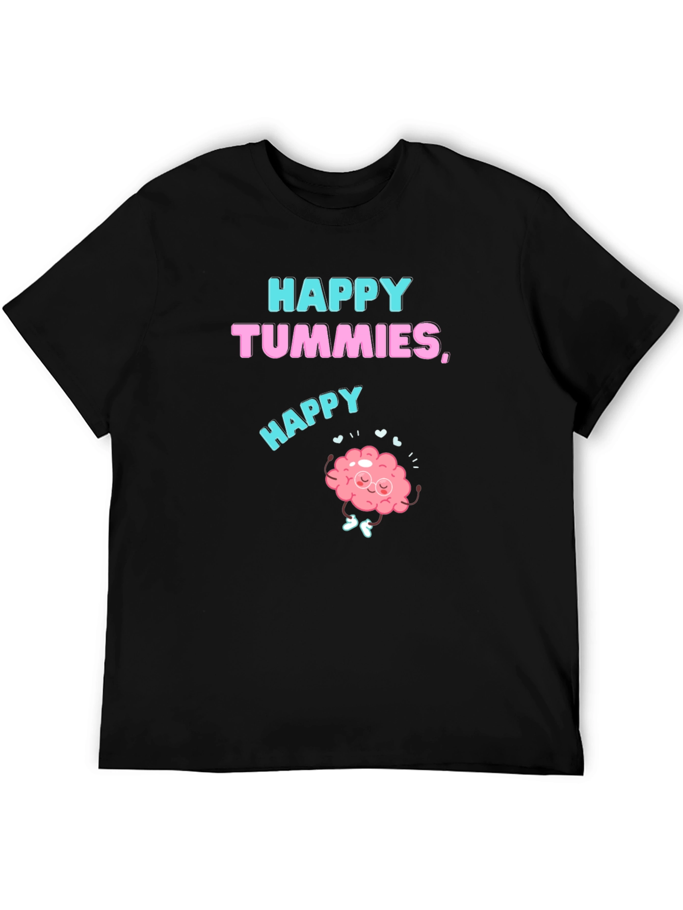 Black Happy Tummies Graphic T-Shirt view 5