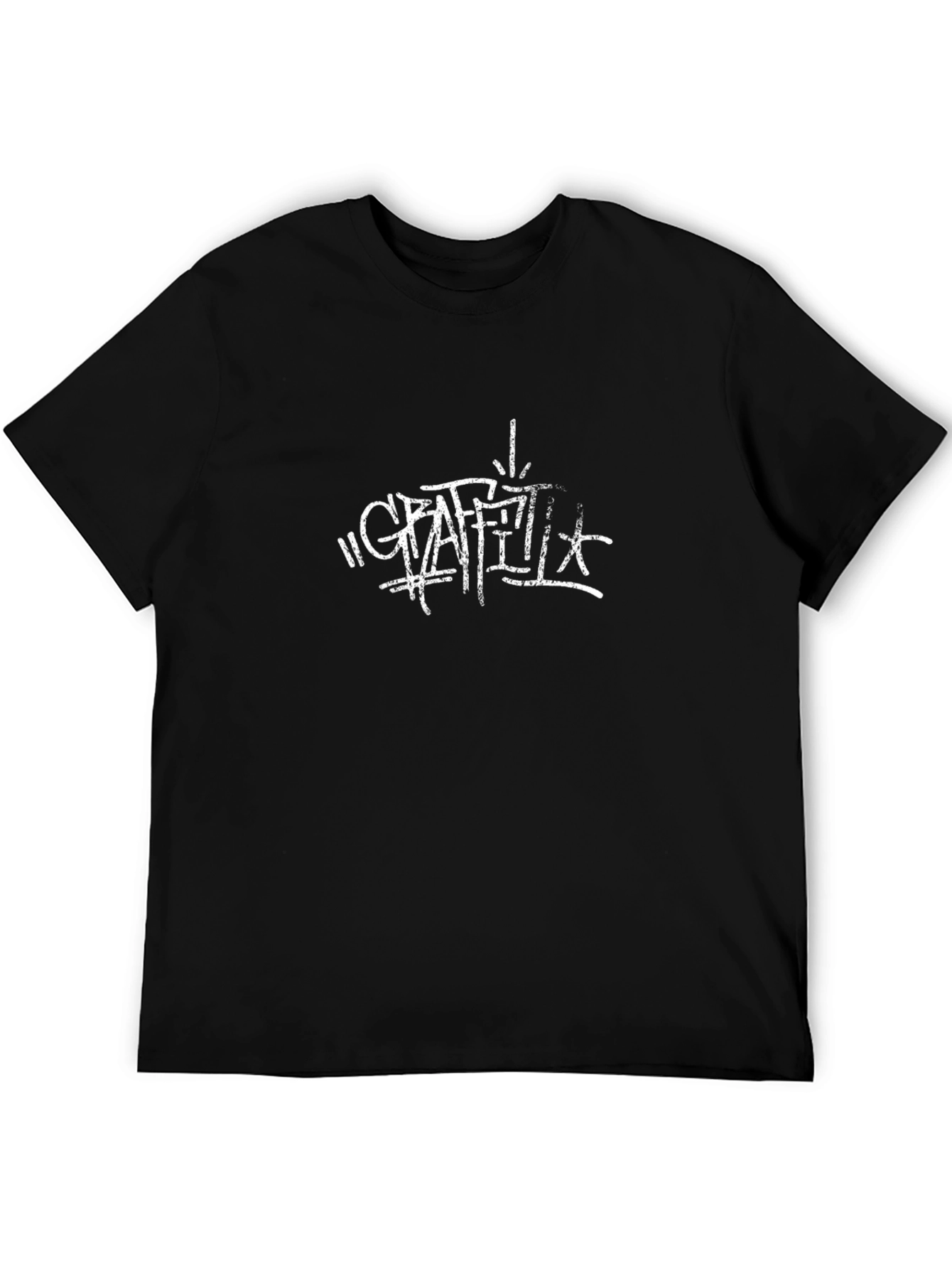 Black Graffiti Style Black T-Shirt view 5