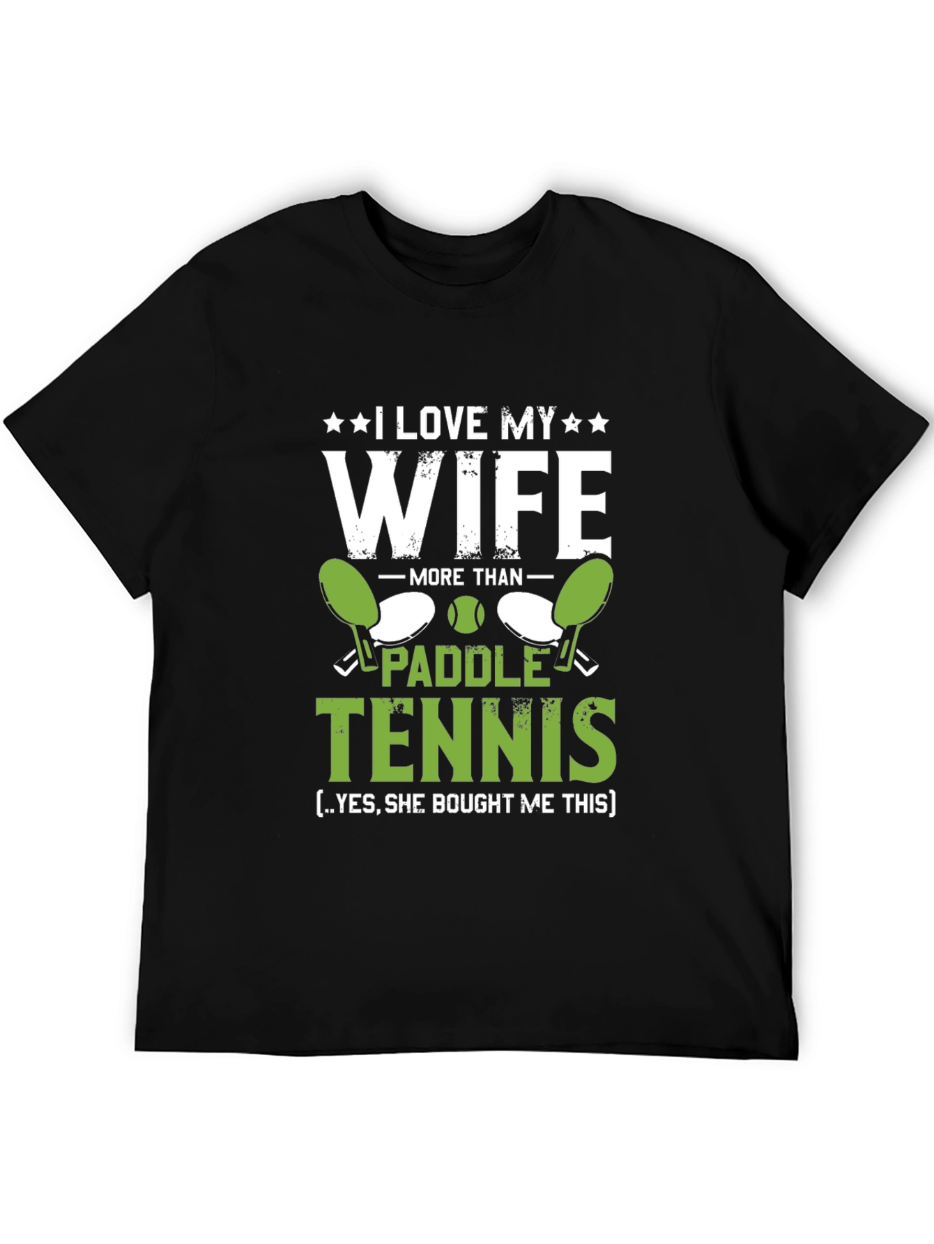 Black I Love My Wife Paddle Tennis Graphic T-Shirt view 5
