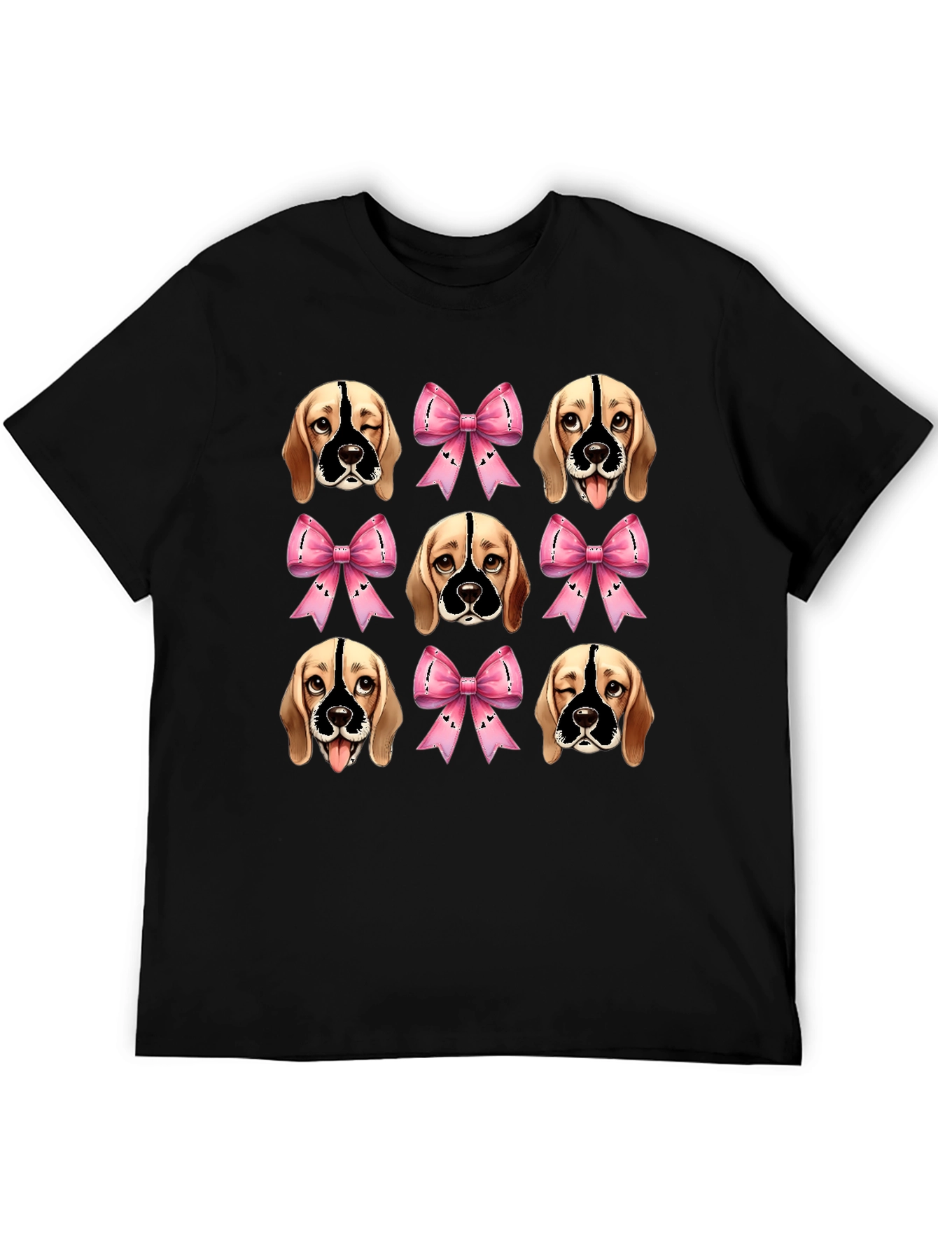 Black Dog Faces & Bows Black Graphic Tee view 5