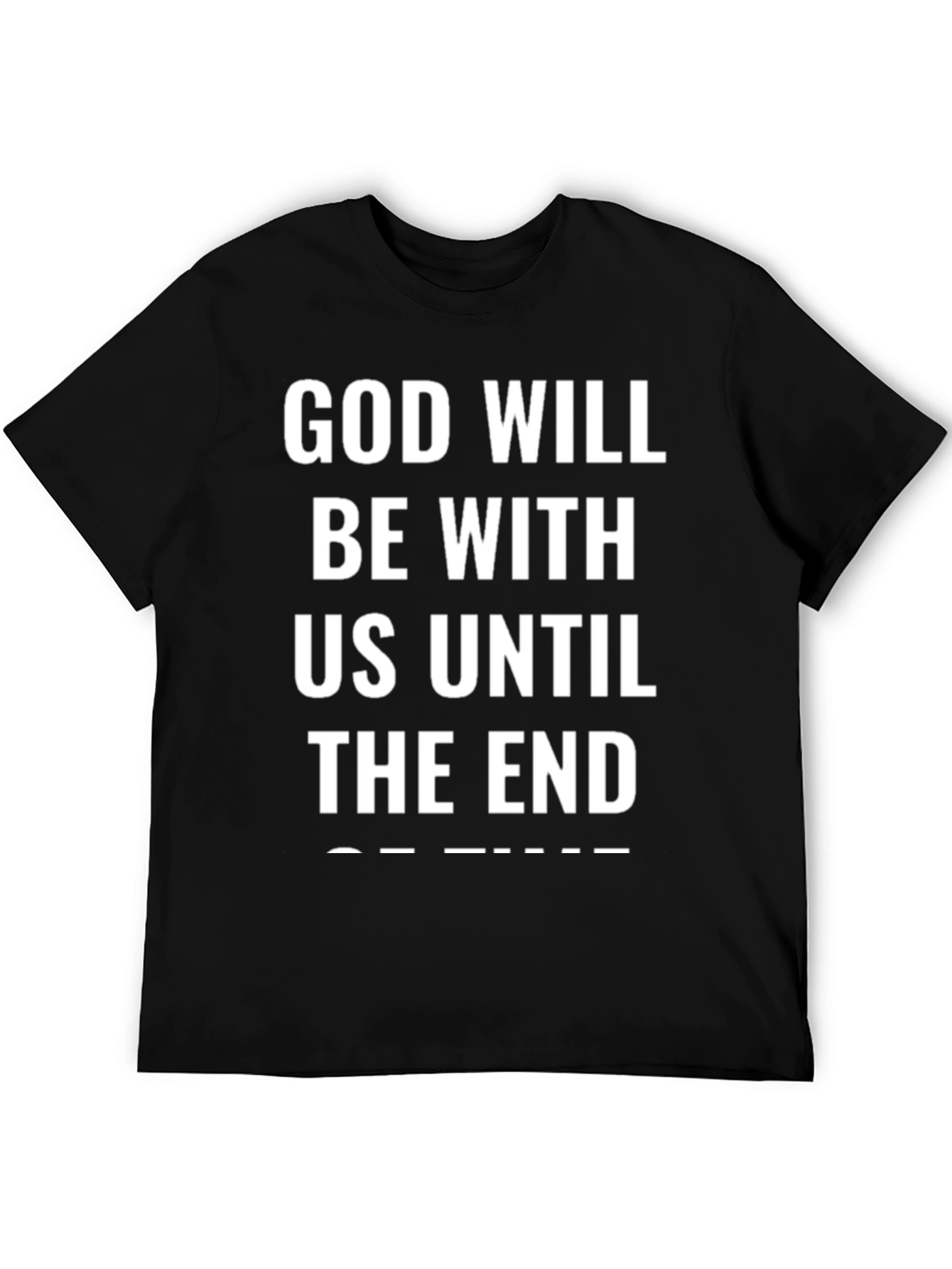 Black God Will Be With Us T-Shirt - Black Cotton Blend view 5