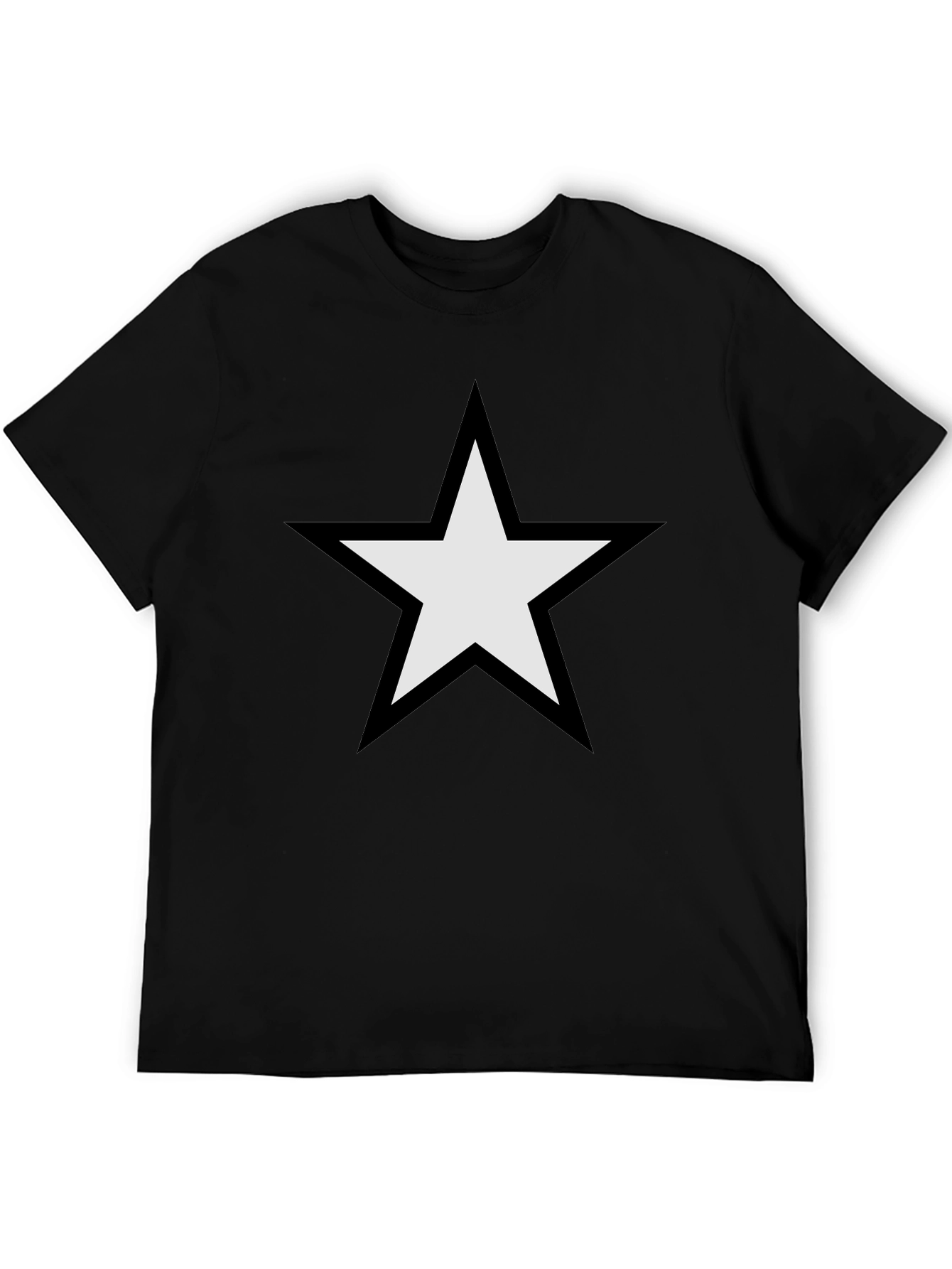 Black Black T-Shirt with White Star Graphic view 5